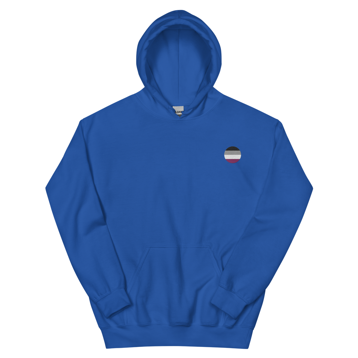 Asexual Flag Embroidered Circle Hoodie: Celebratory LGBTQ+ Pride Design