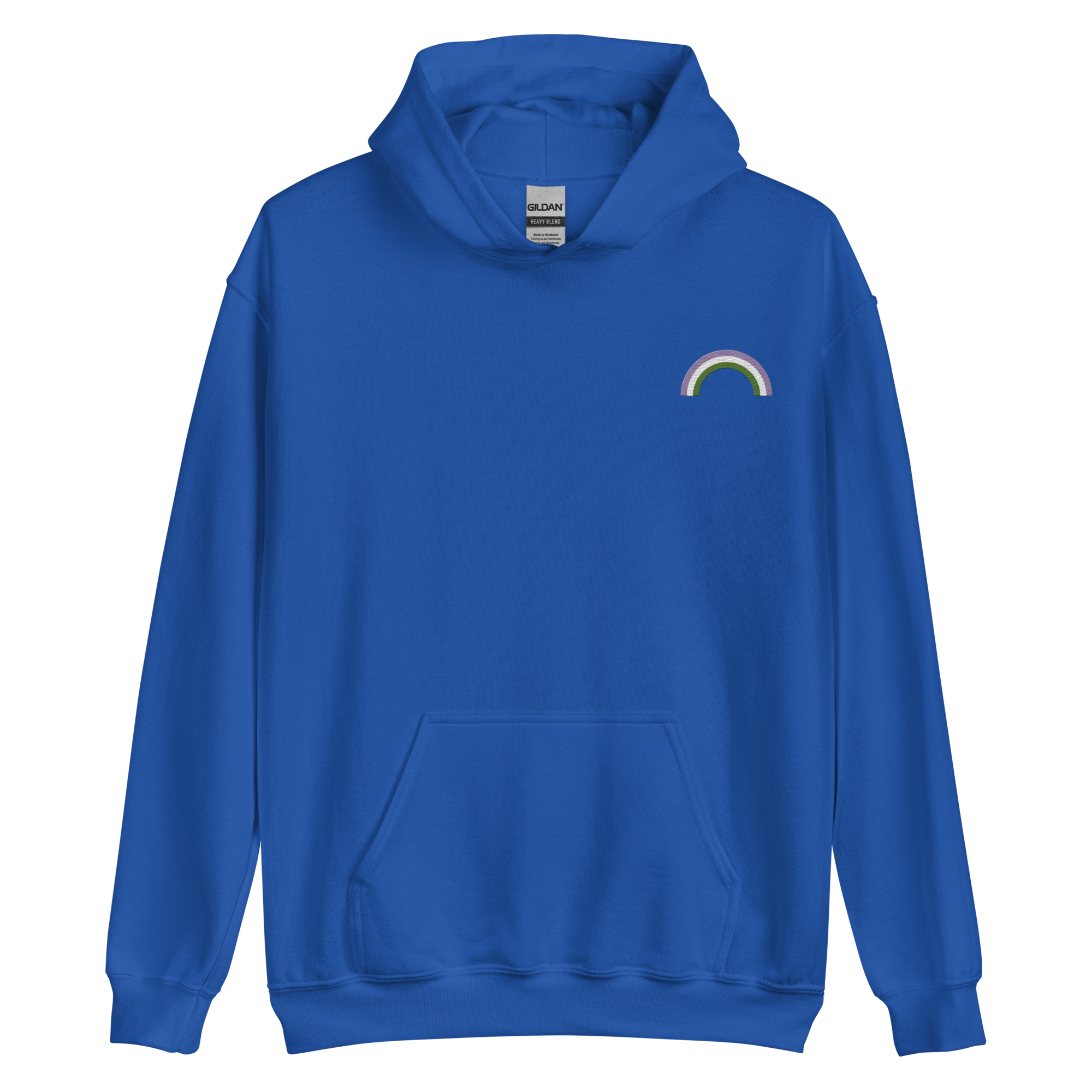 Embroidered Genderqueer Rainbow Hoodie: Pride Flag LGBTQ+ Design