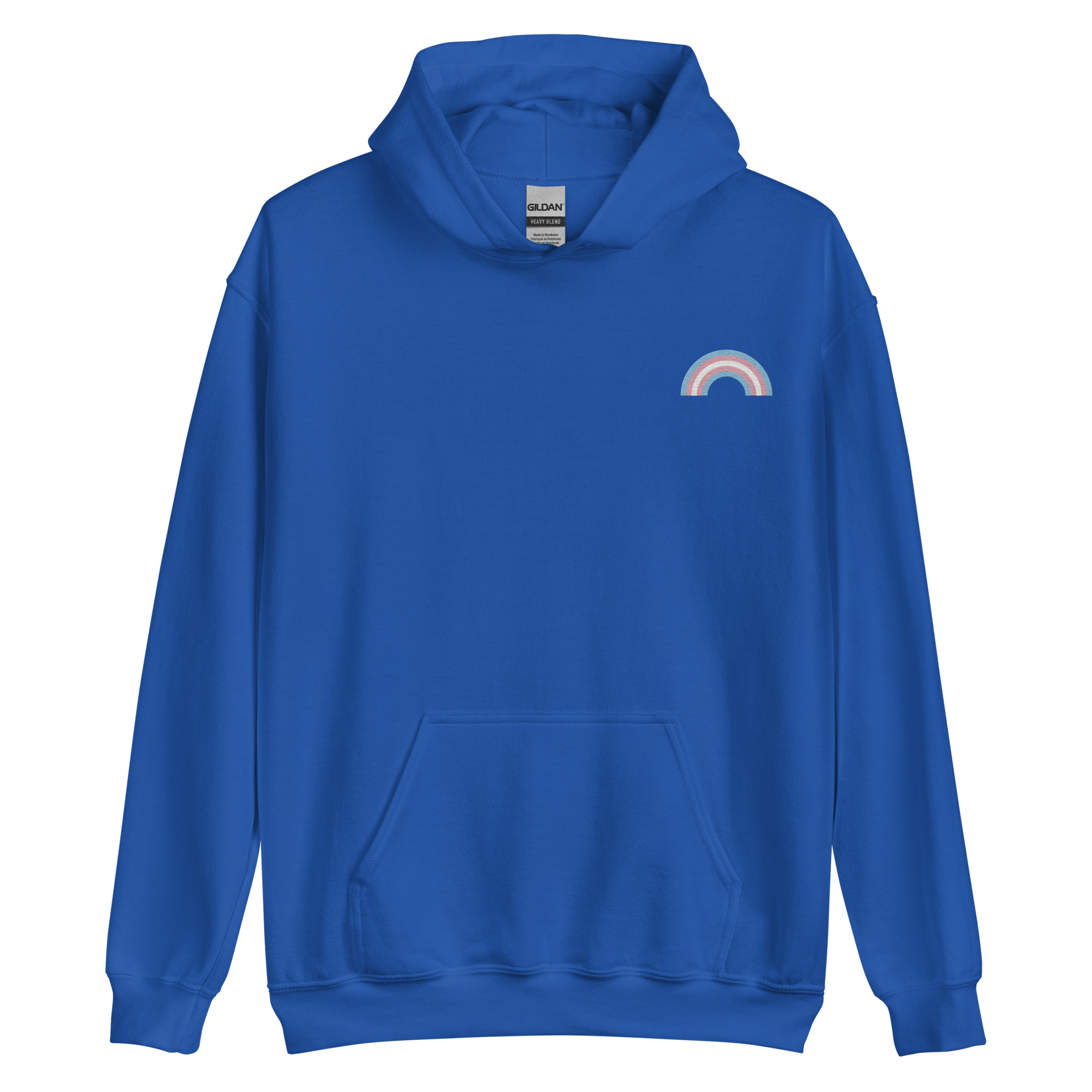 Embroidered Transgender Rainbow Hoodie: Pride Flag LGBTQ+ Design