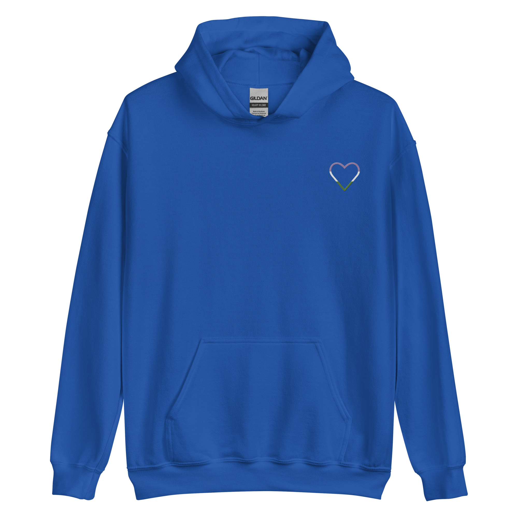 Genderqueer Heart Hoodie: Embroidered Pride Sweatshirt