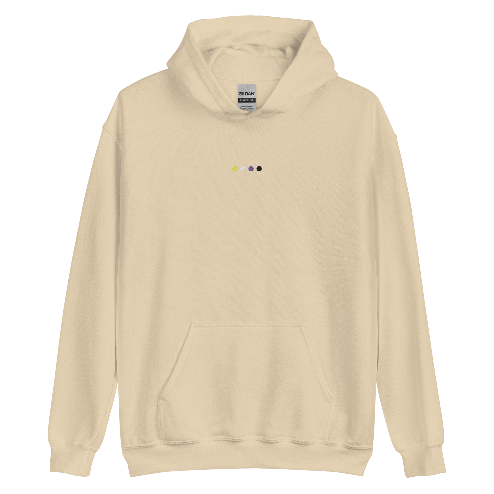 Embroidered Nonbinary Hoodie: Pride Flag Horizontal Circle Design