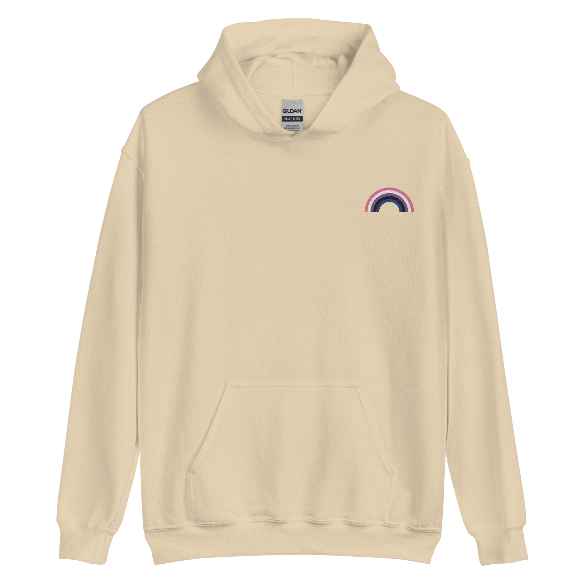 Embroidered Genderfluid Rainbow Hoodie: Pride Flag LGBTQ+ Design