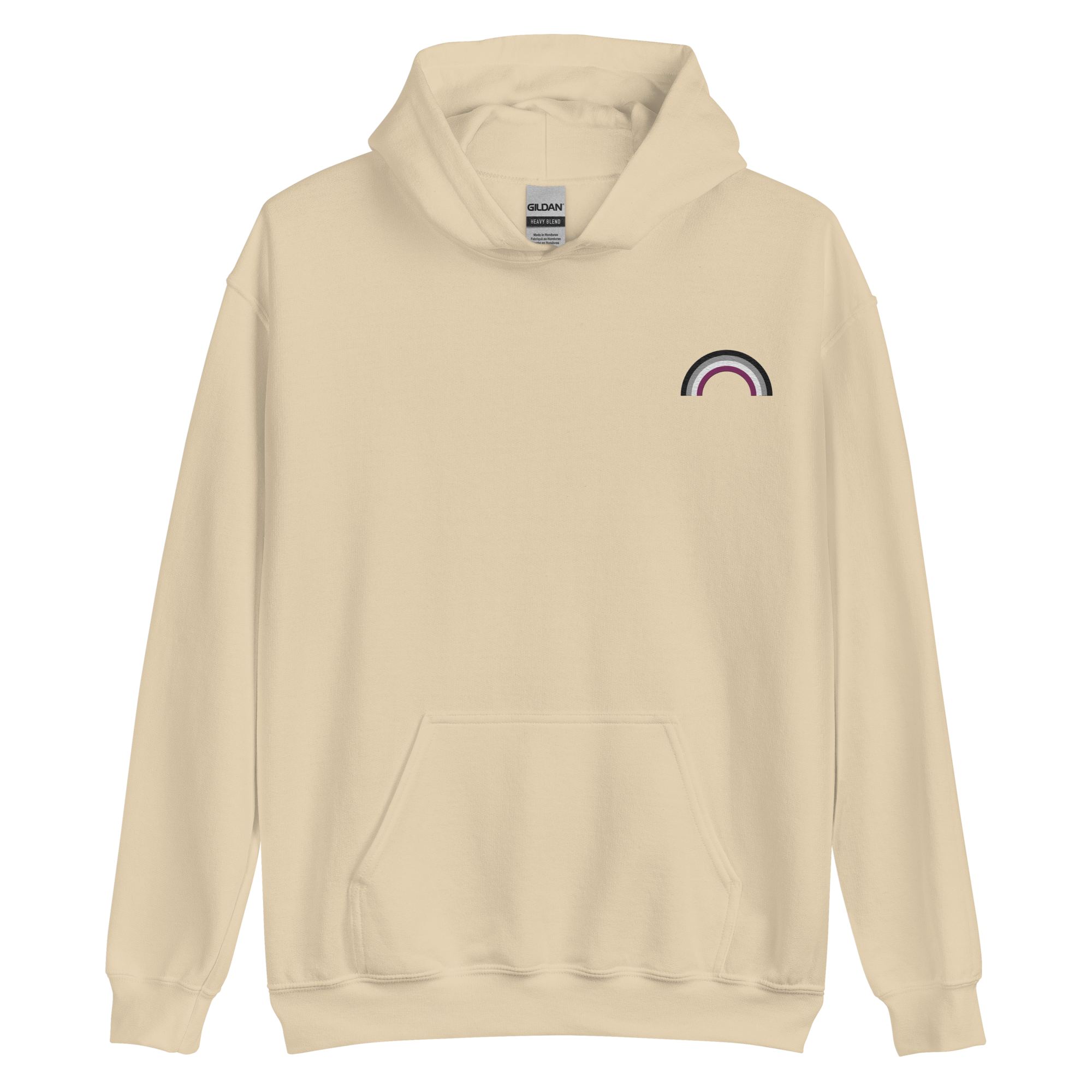 Embroidered Asexual Rainbow Hoodie: Pride Flag LGBTQ+ Design
