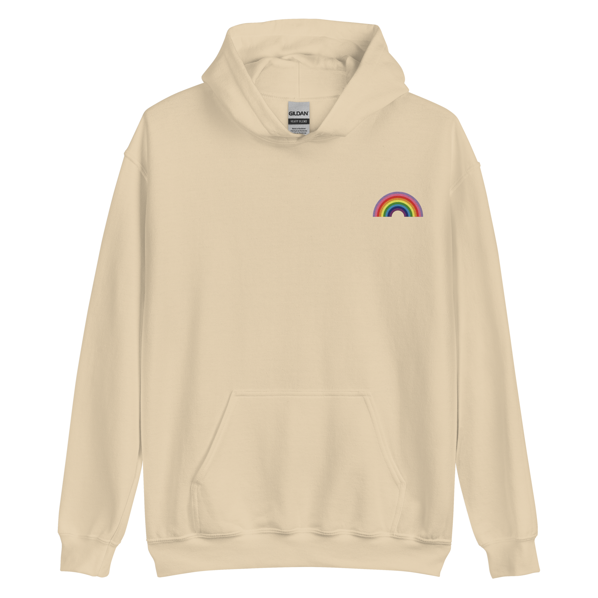 Embroidered Gilbert Baker Pride Rainbow Hoodie: Pride Flag LGBTQ+ Design