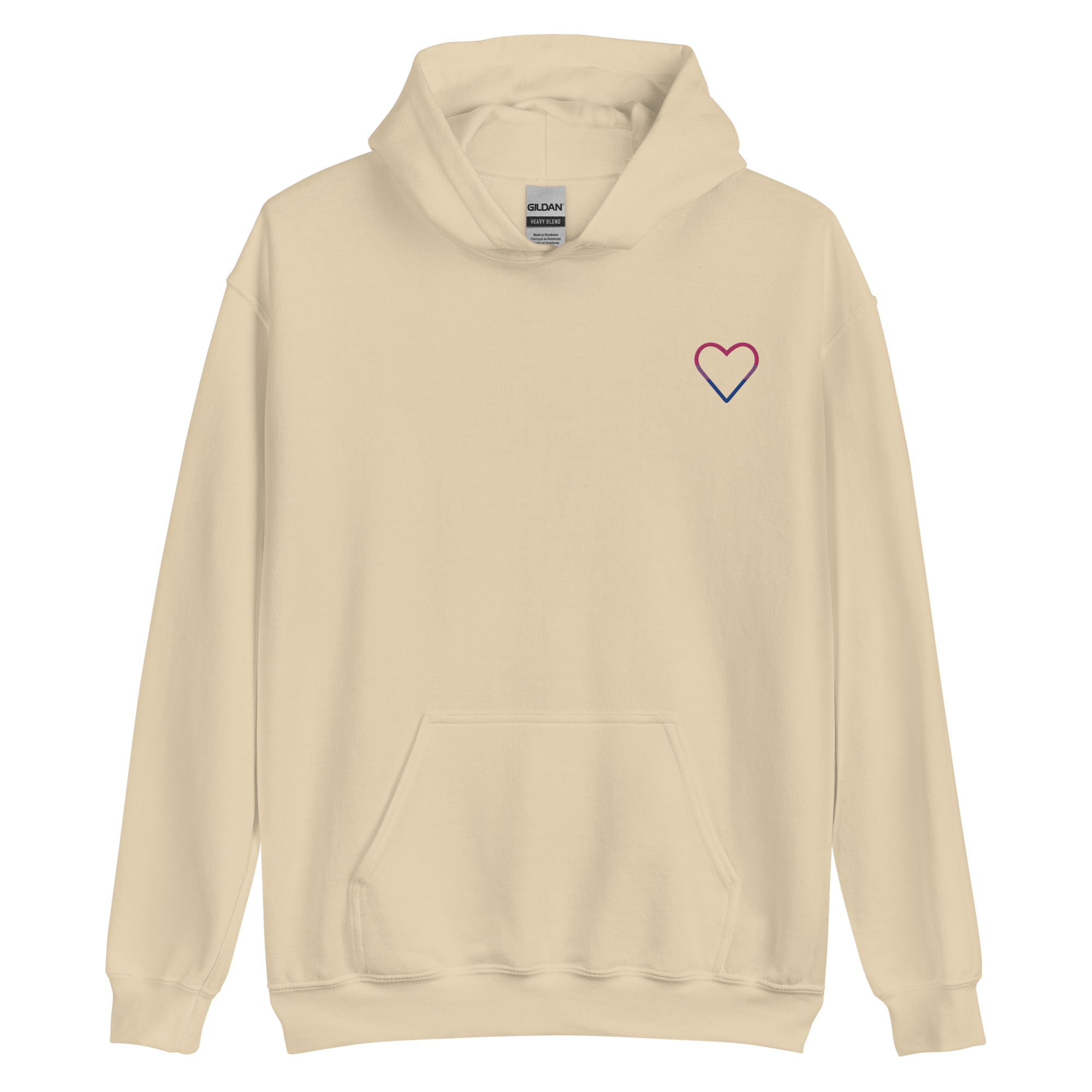 Bisexual Heart Hoodie: Embroidered Pride Sweatshirt