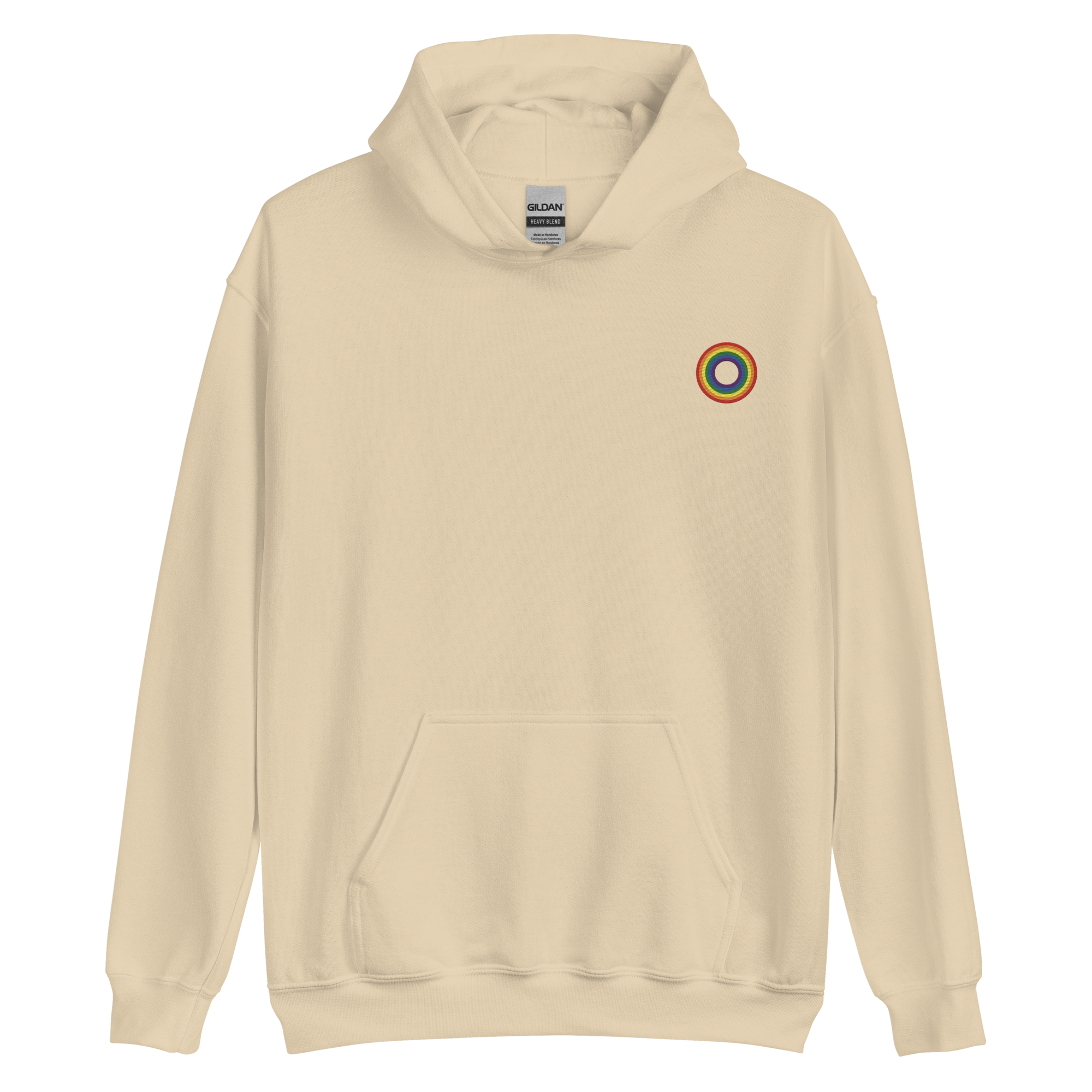 Embroidered Hoodie: Pride Ring Emblem Design