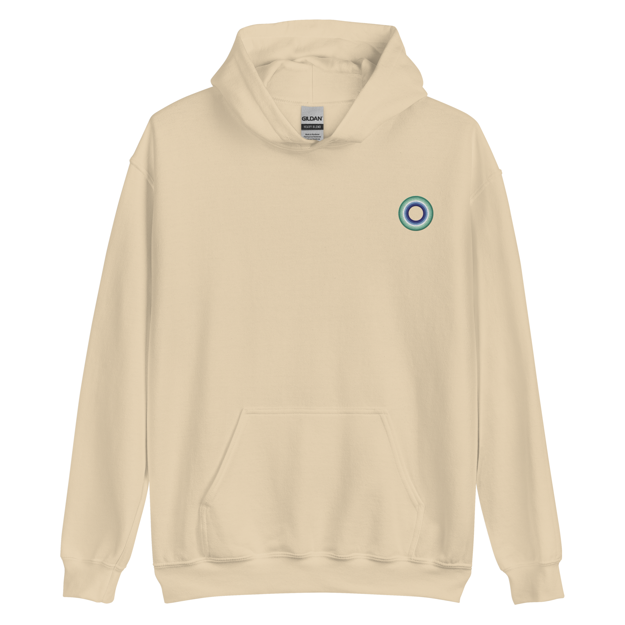 Embroidered Hoodie: Gay Pride Ring Emblem Design
