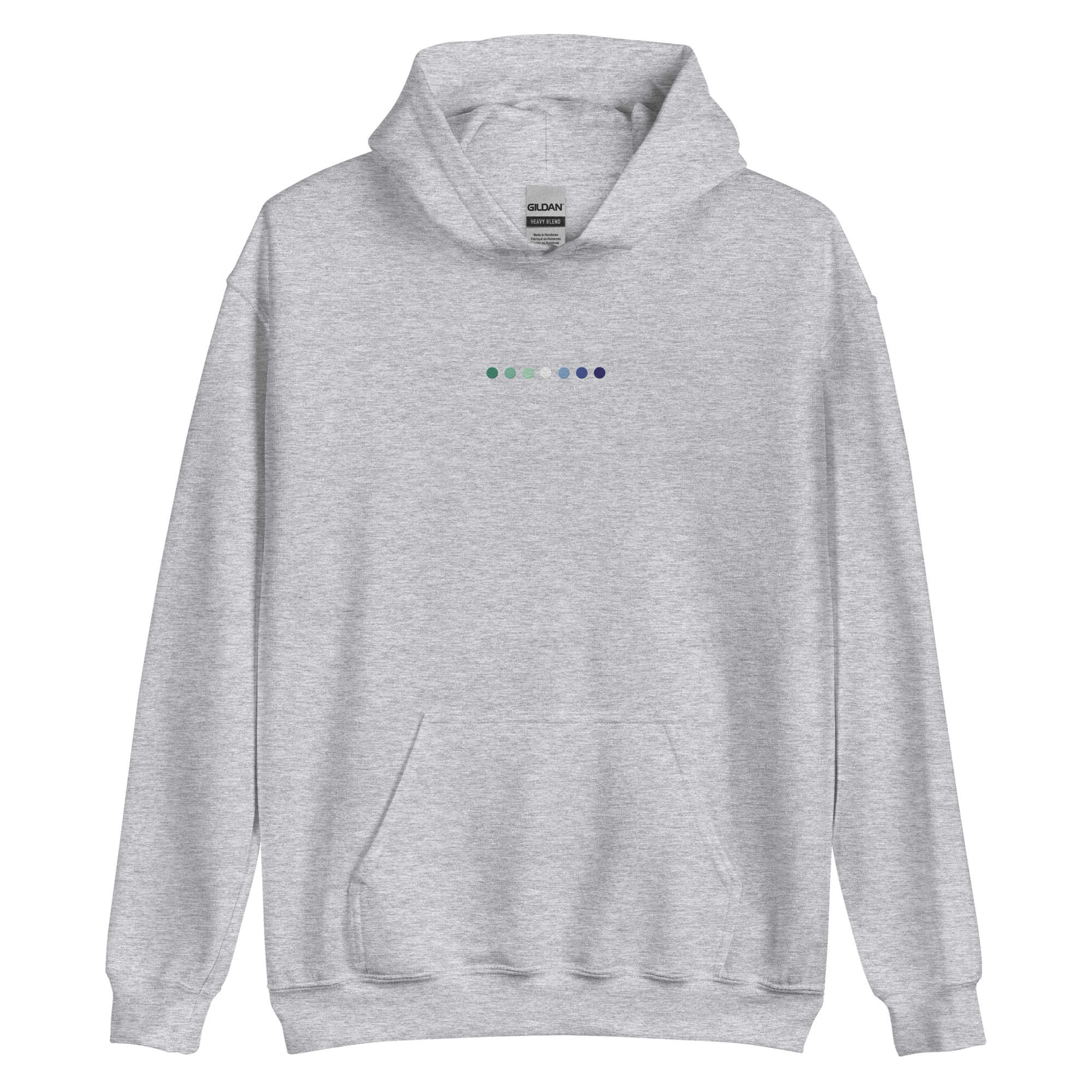 Embroidered Gay Pride Hoodie: Pride Flag Horizontal Circle Design