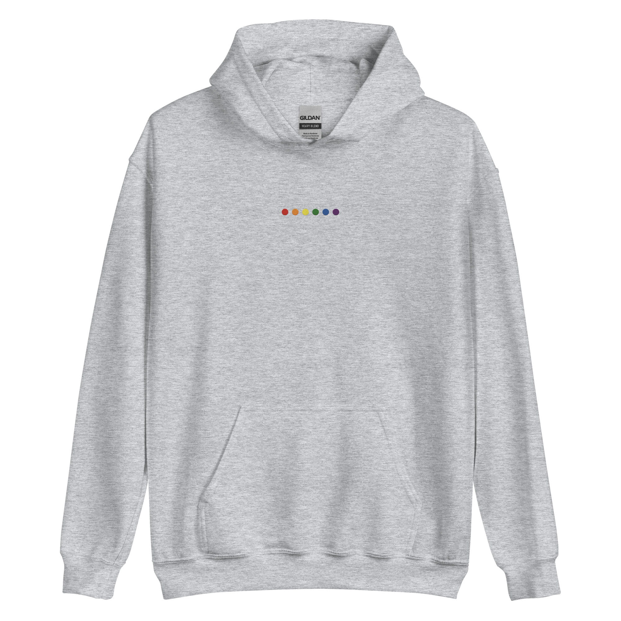 Embroidered Pride Hoodie: Pride Flag Horizontal Circle Design
