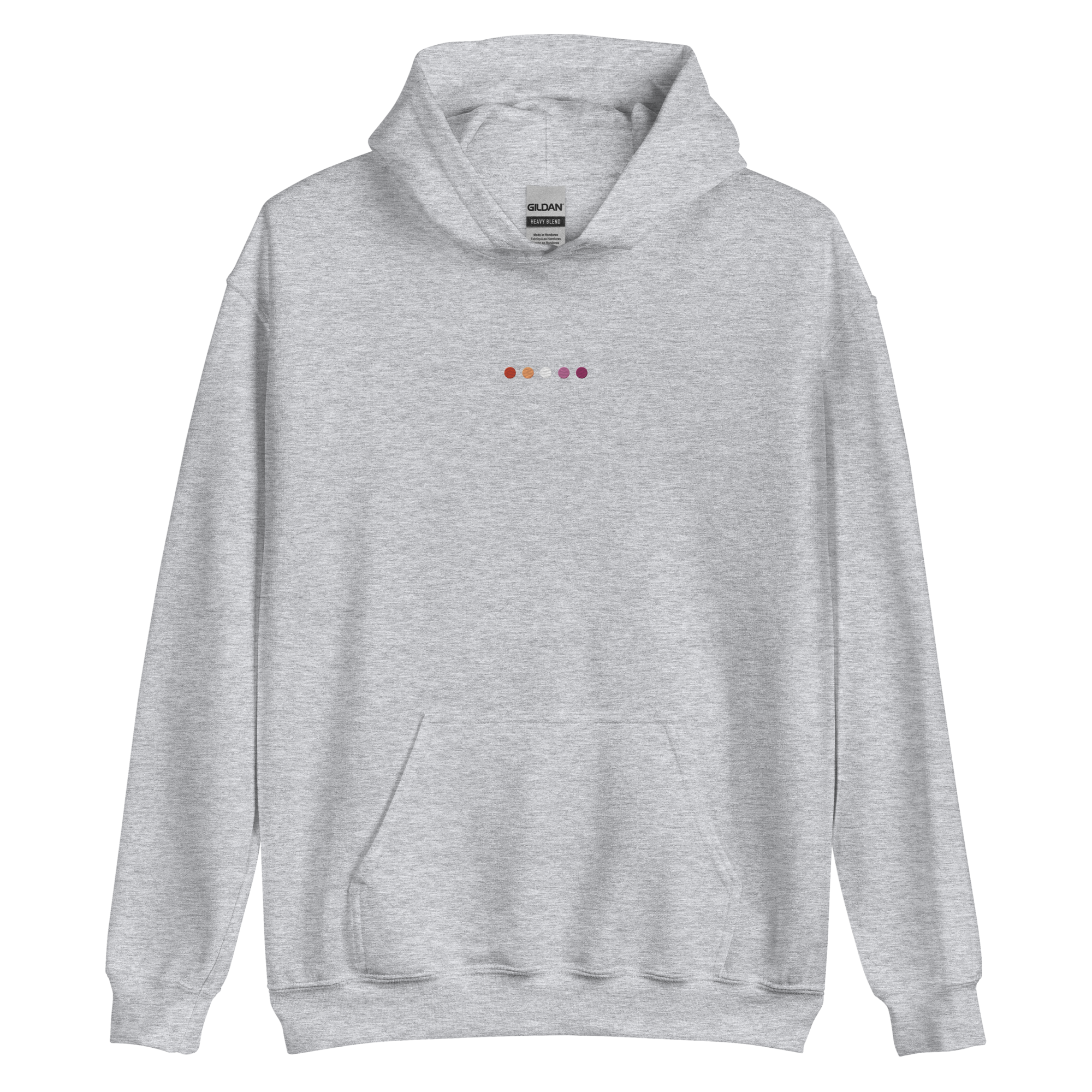 Embroidered Lesbian Hoodie: Pride Flag Horizontal Circle Design