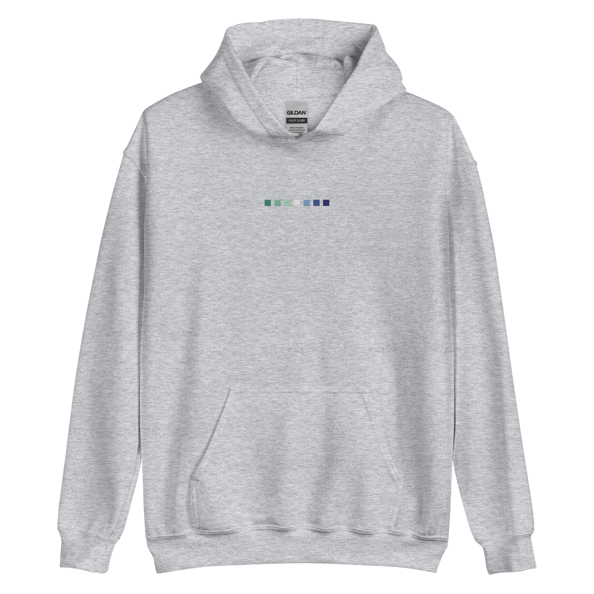 Embroidered Gay Pride Hoodie: Pride Flag Horizontal Square Design