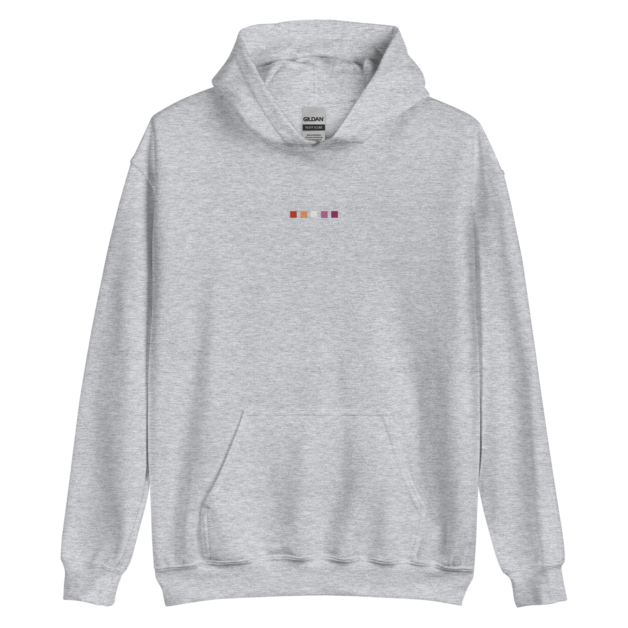 Embroidered Lesbian Hoodie: Pride Flag Horizontal Square Design