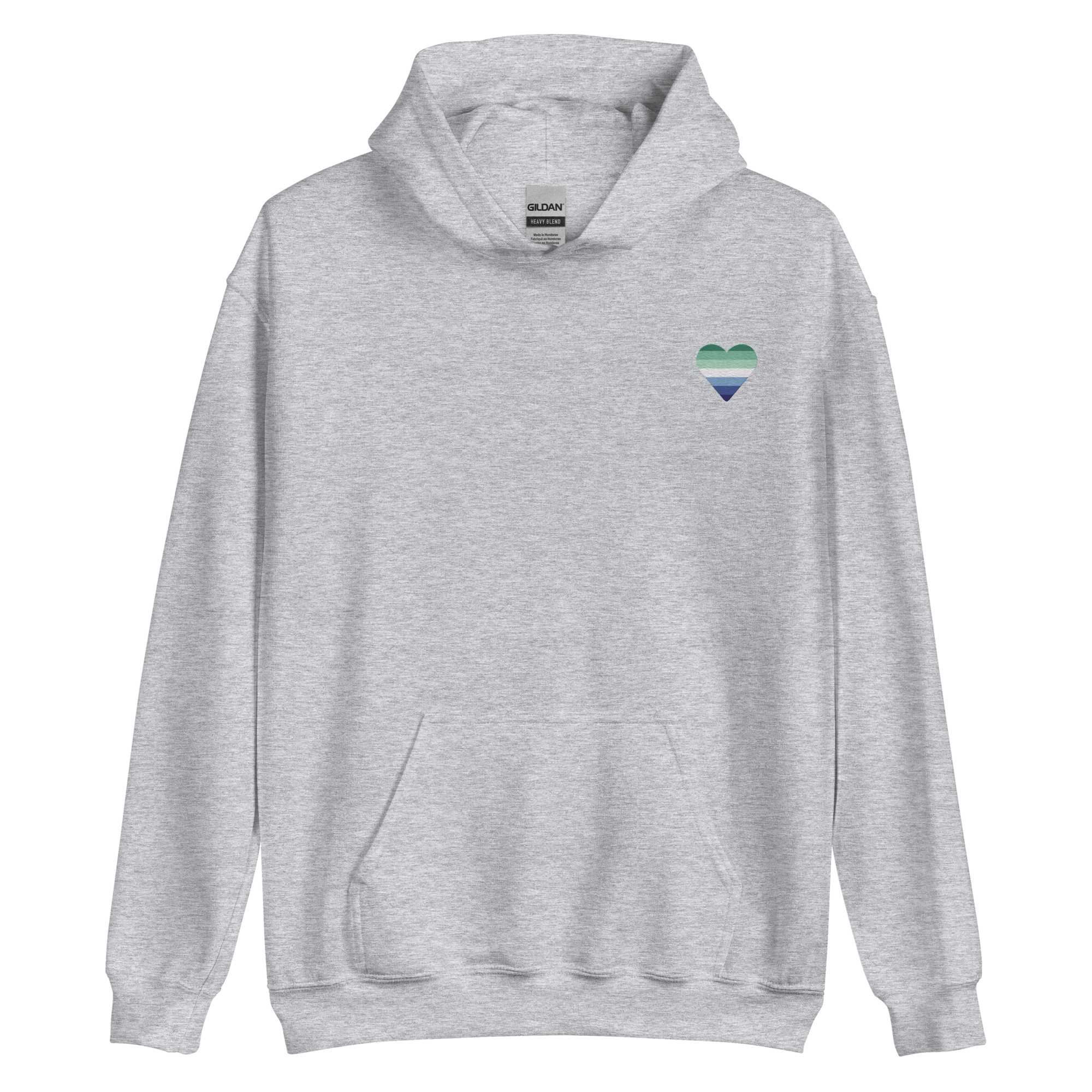 Gay Pride Flag Embroidered Heart Hoodie: Celebratory LGBTQ+ Pride Design