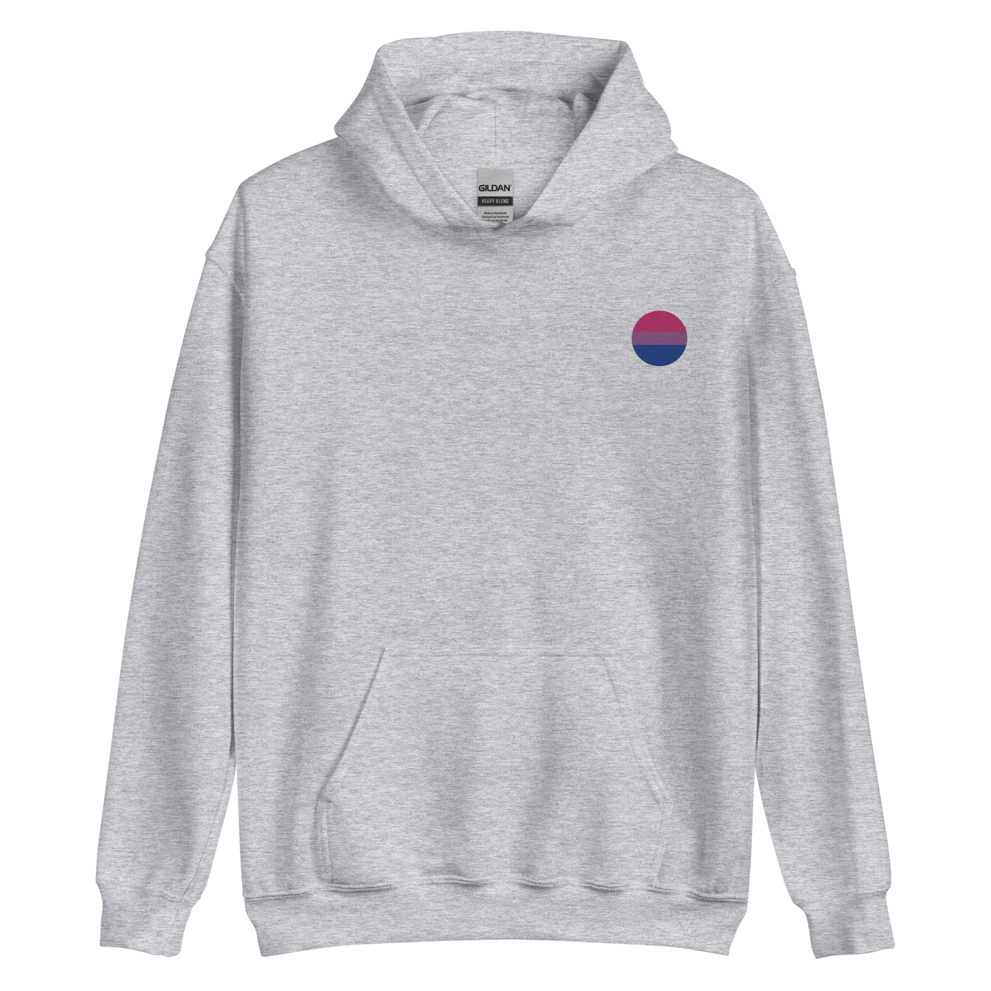 Bisexual Flag Embroidered Circle Hoodie: Celebratory LGBTQ+ Pride Design