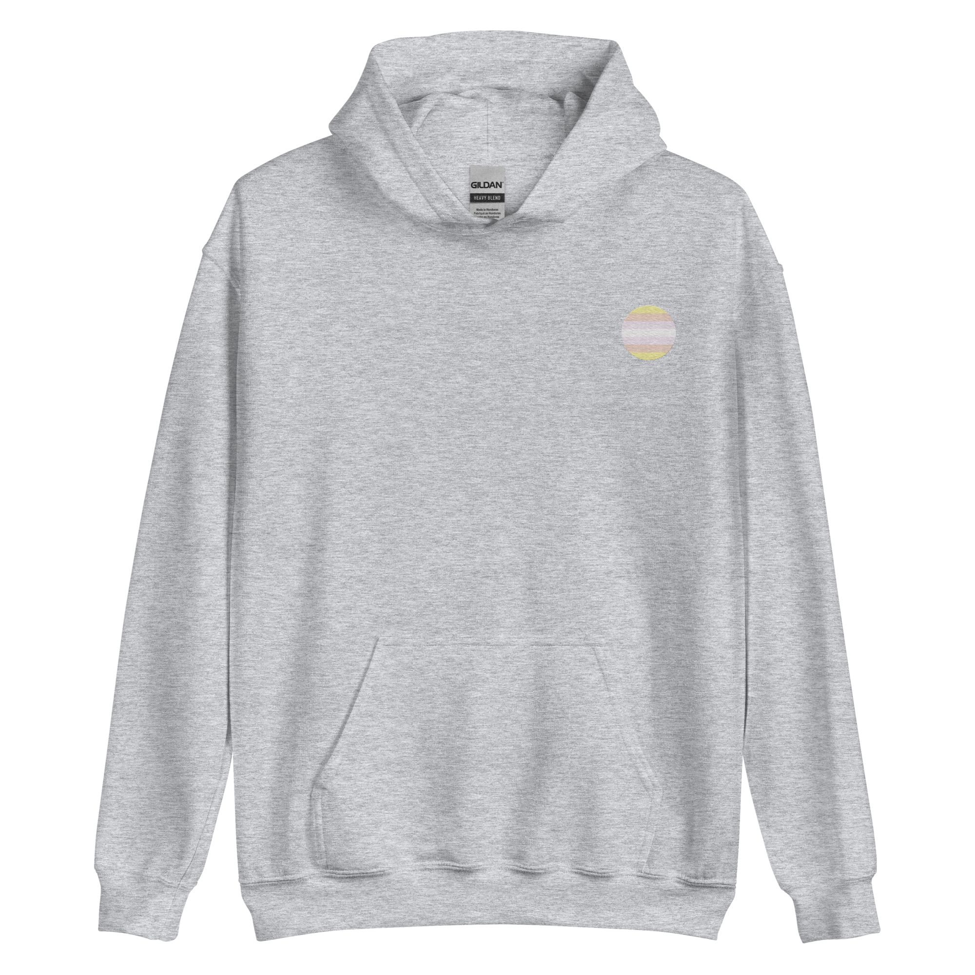 Pangender Flag Embroidered Circle Hoodie: Celebratory LGBTQ+ Pride Design