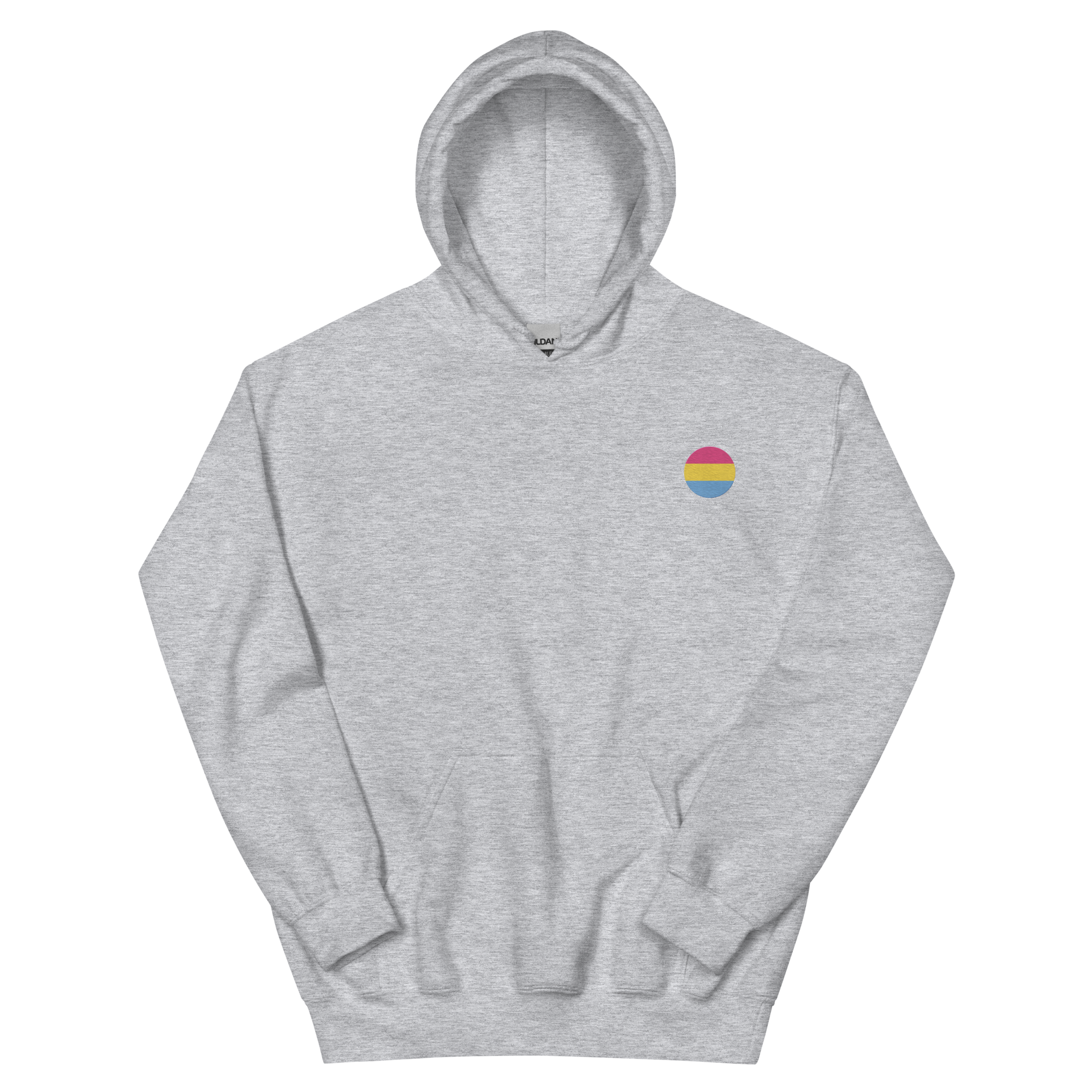 Pansexual Flag Embroidered Circle Hoodie: Celebratory LGBTQ+ Pride Design