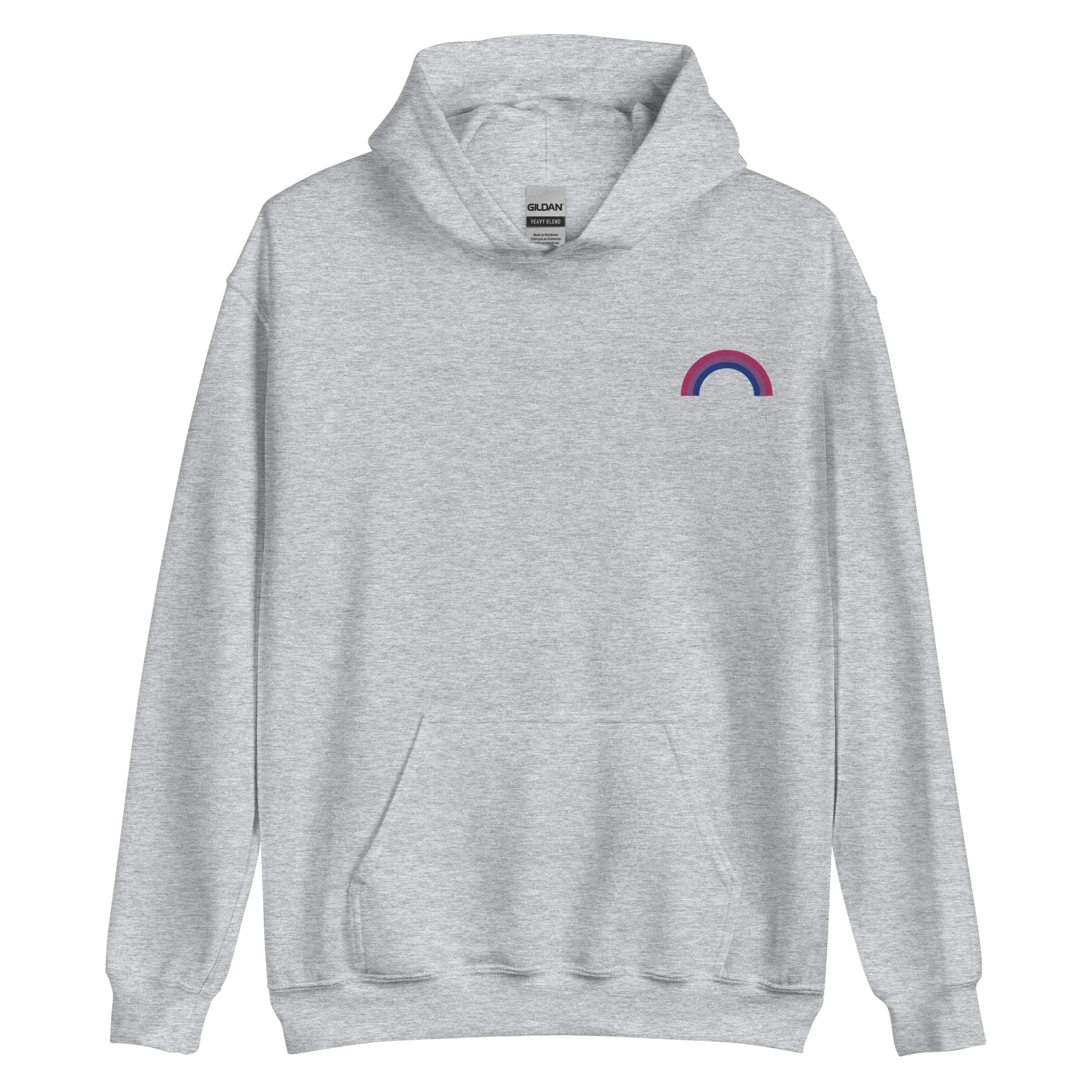 Embroidered Bisexual Rainbow Hoodie: Pride Flag LGBTQ+ Design