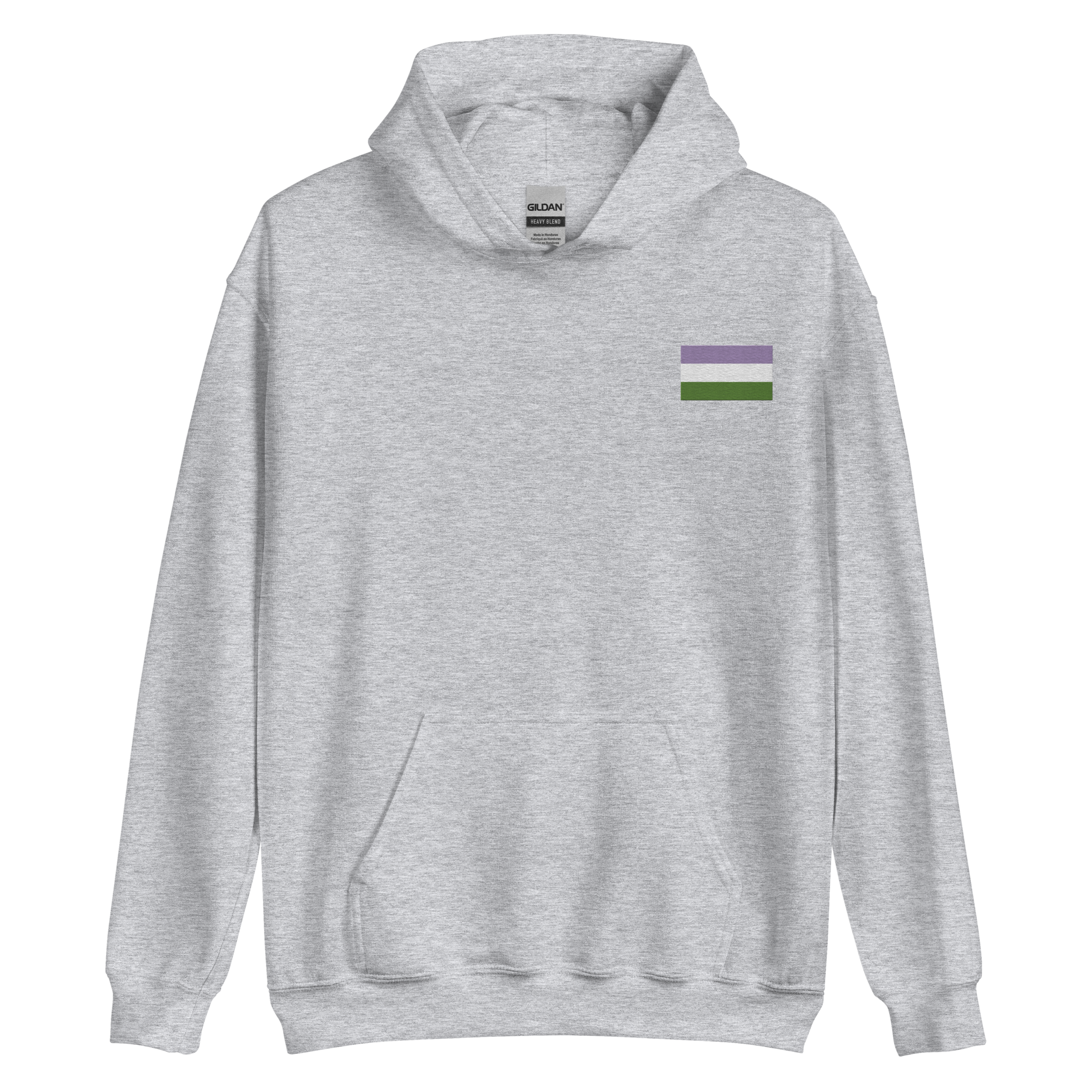 Genderqueer Pride Flag Embroidered Hoodie