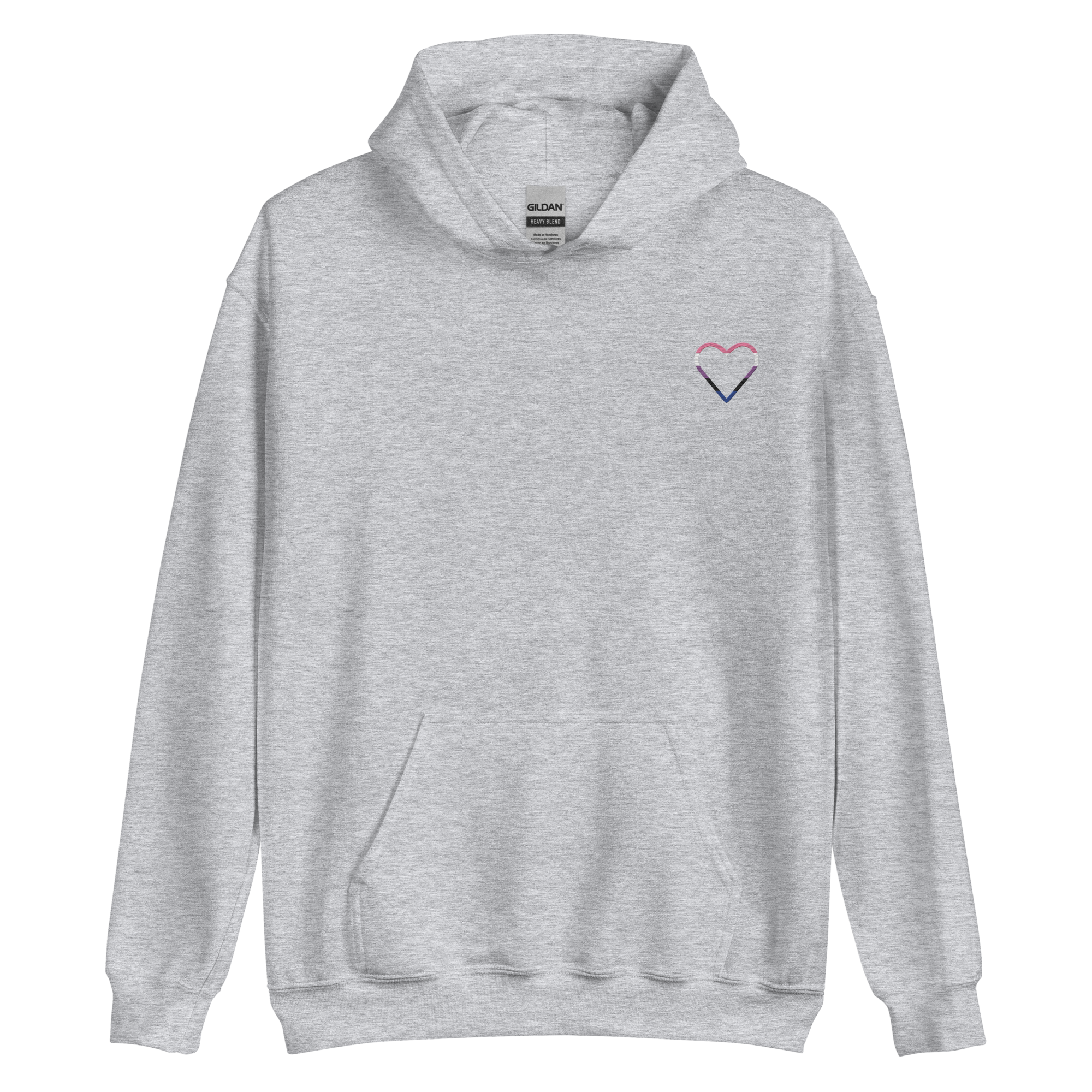Genderfluid Heart Hoodie: Embroidered Pride Sweatshirt