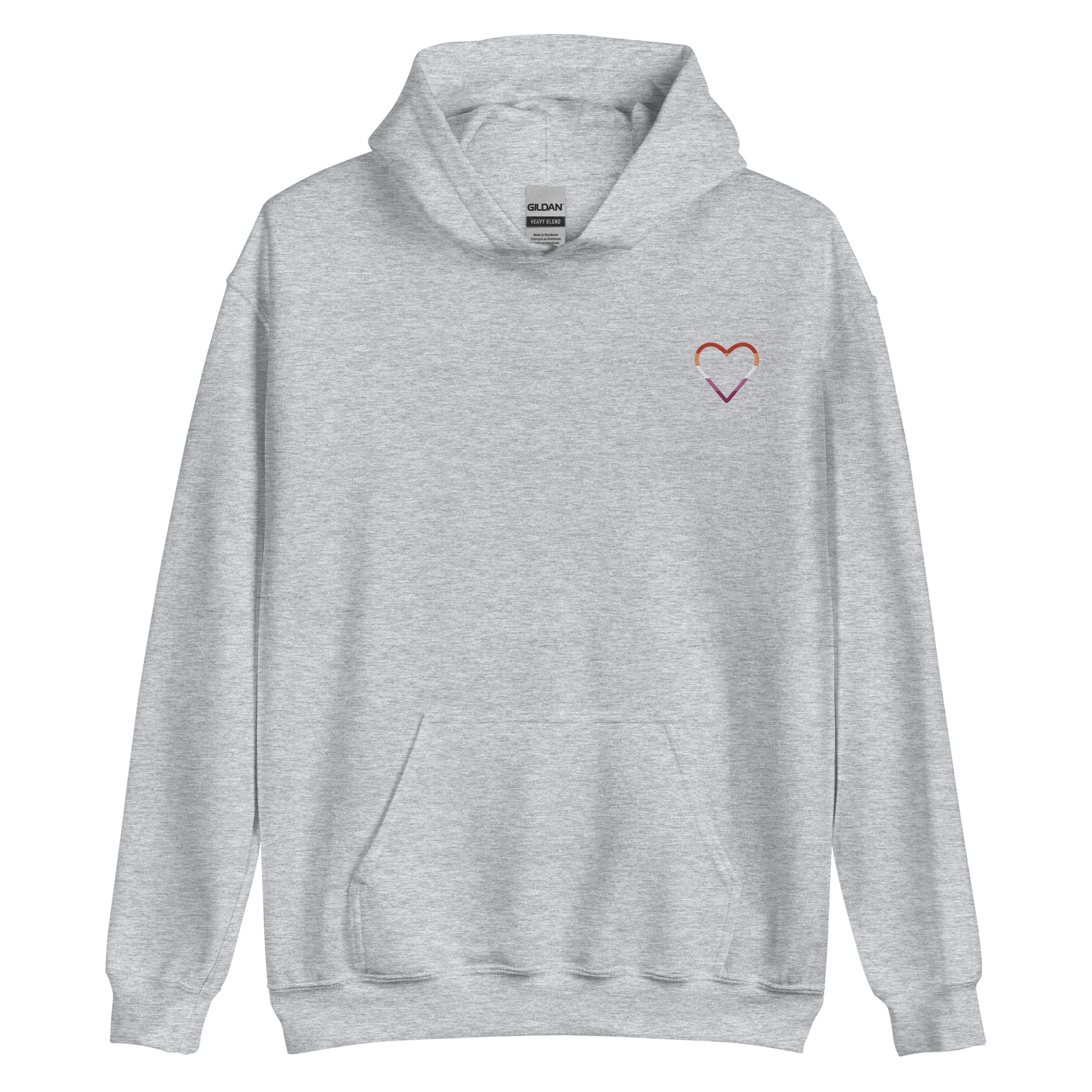 Lesbian Heart Hoodie: Embroidered Pride Sweatshirt