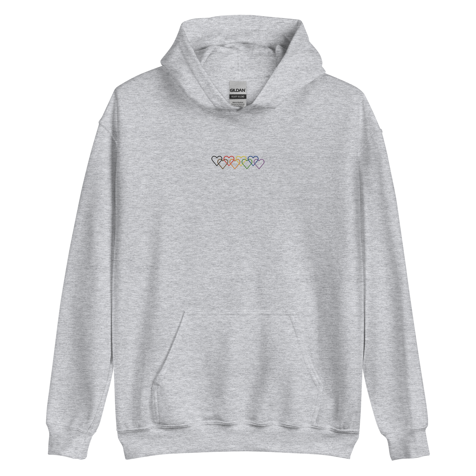 Philly Pride Hoodie: Interlaced Heart Outlines Embroidered Sweatshirt