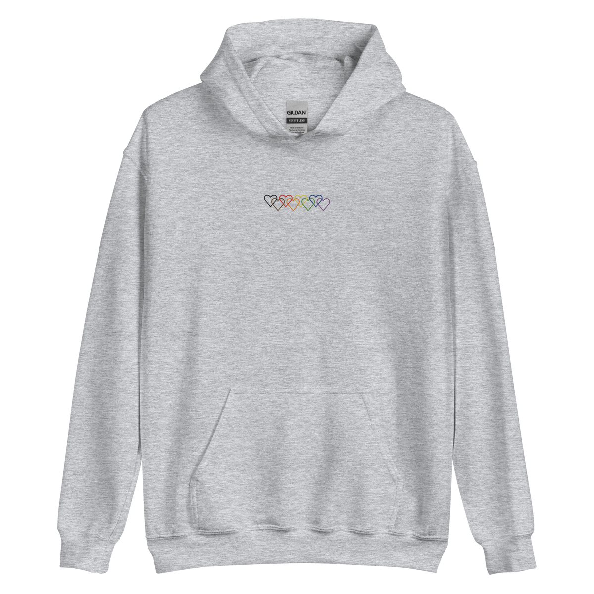 Philly Pride Hoodie: Interlaced Heart Outlines Embroidered Sweatshirt