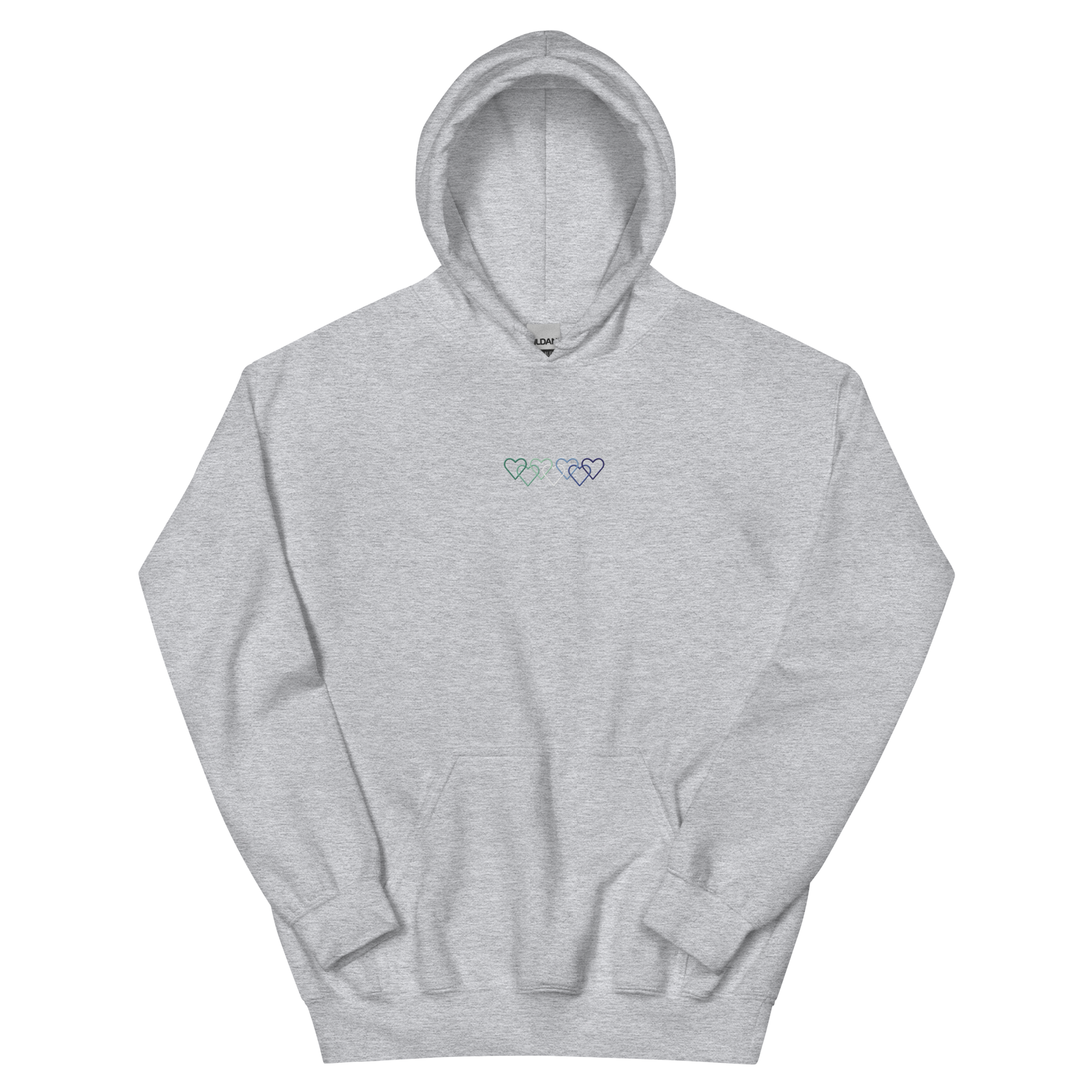Gay Pride Hoodie: Interlaced Heart Outlines Embroidered Sweatshirt