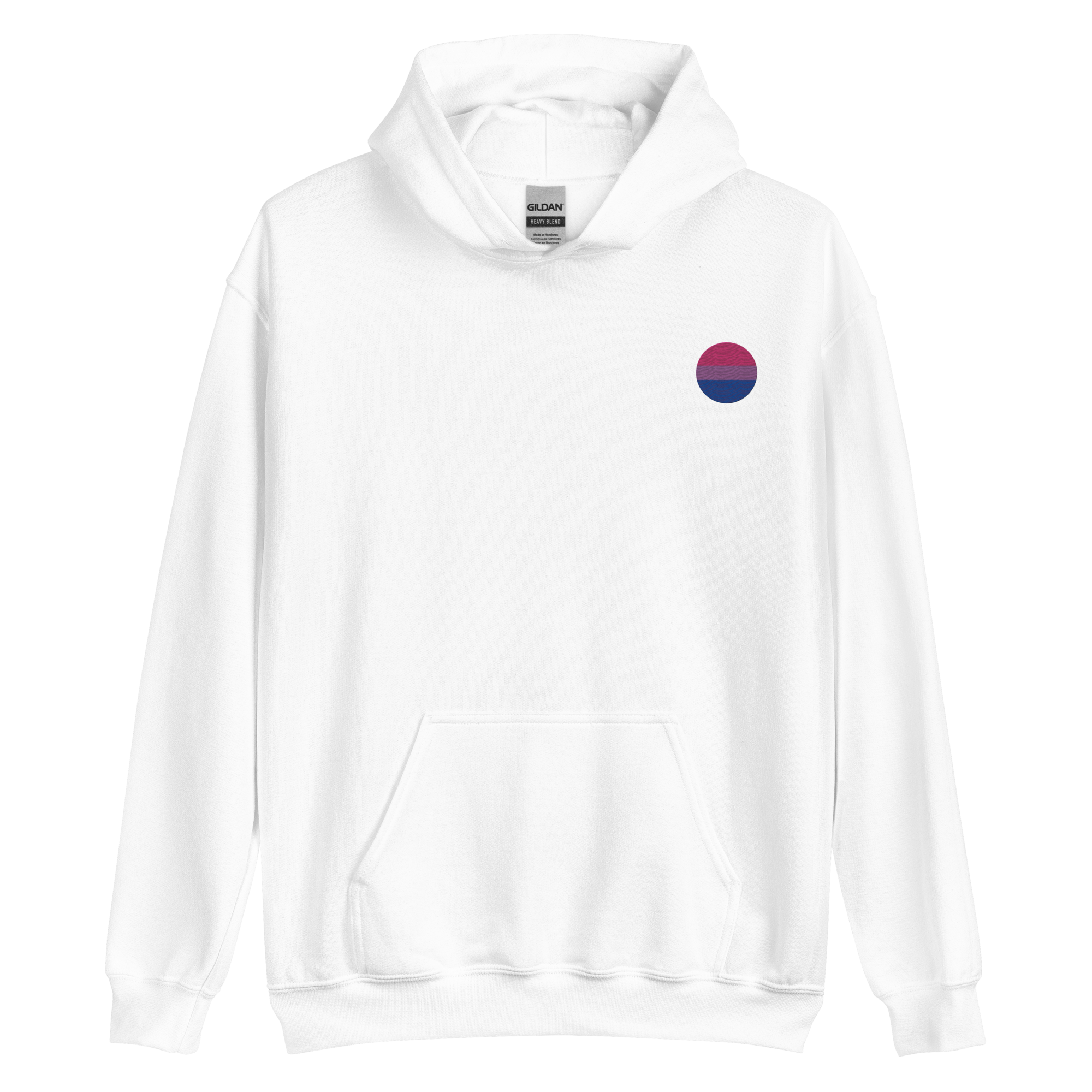 Bisexual Flag Embroidered Circle Hoodie: Celebratory LGBTQ+ Pride Design