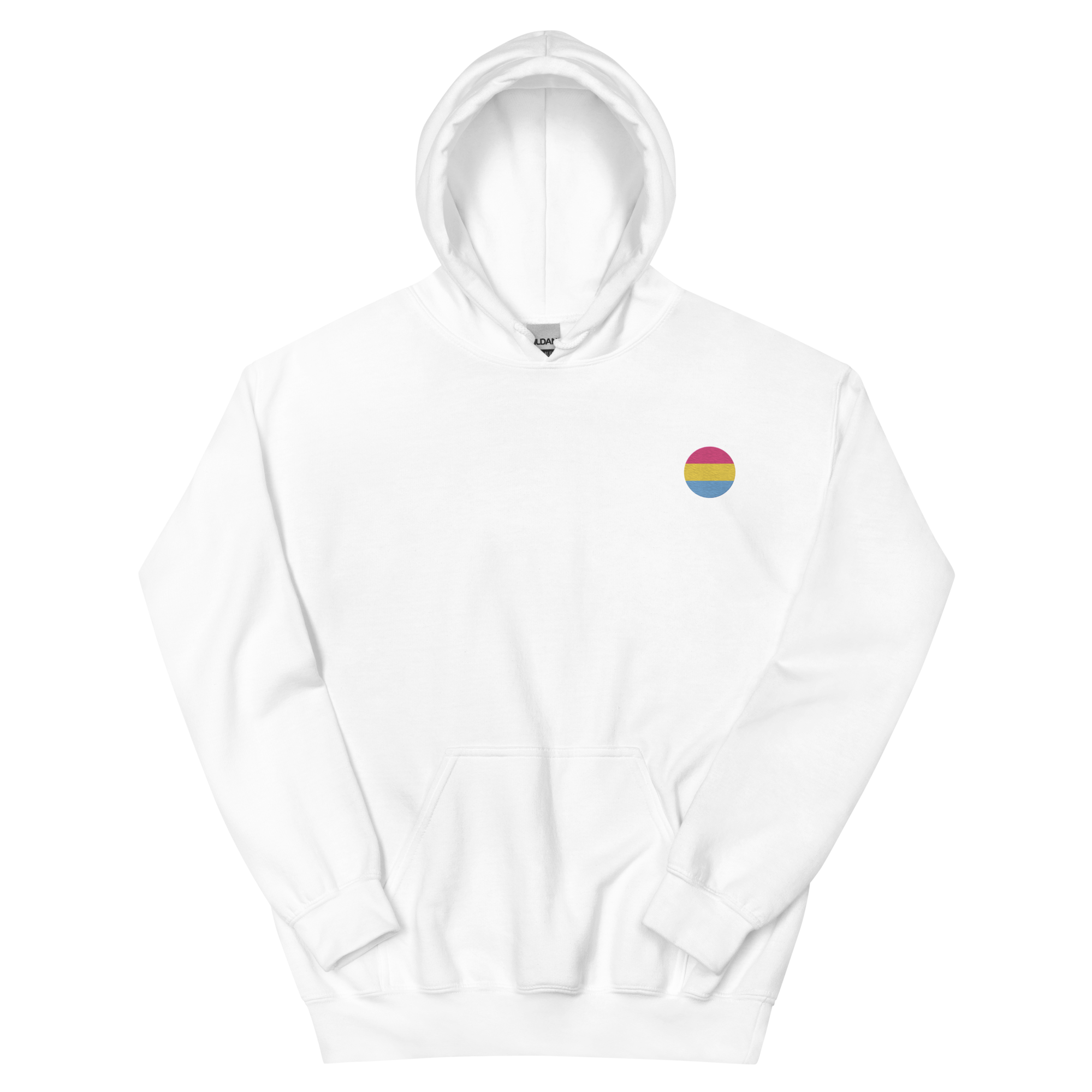 Pansexual Flag Embroidered Circle Hoodie: Celebratory LGBTQ+ Pride Design