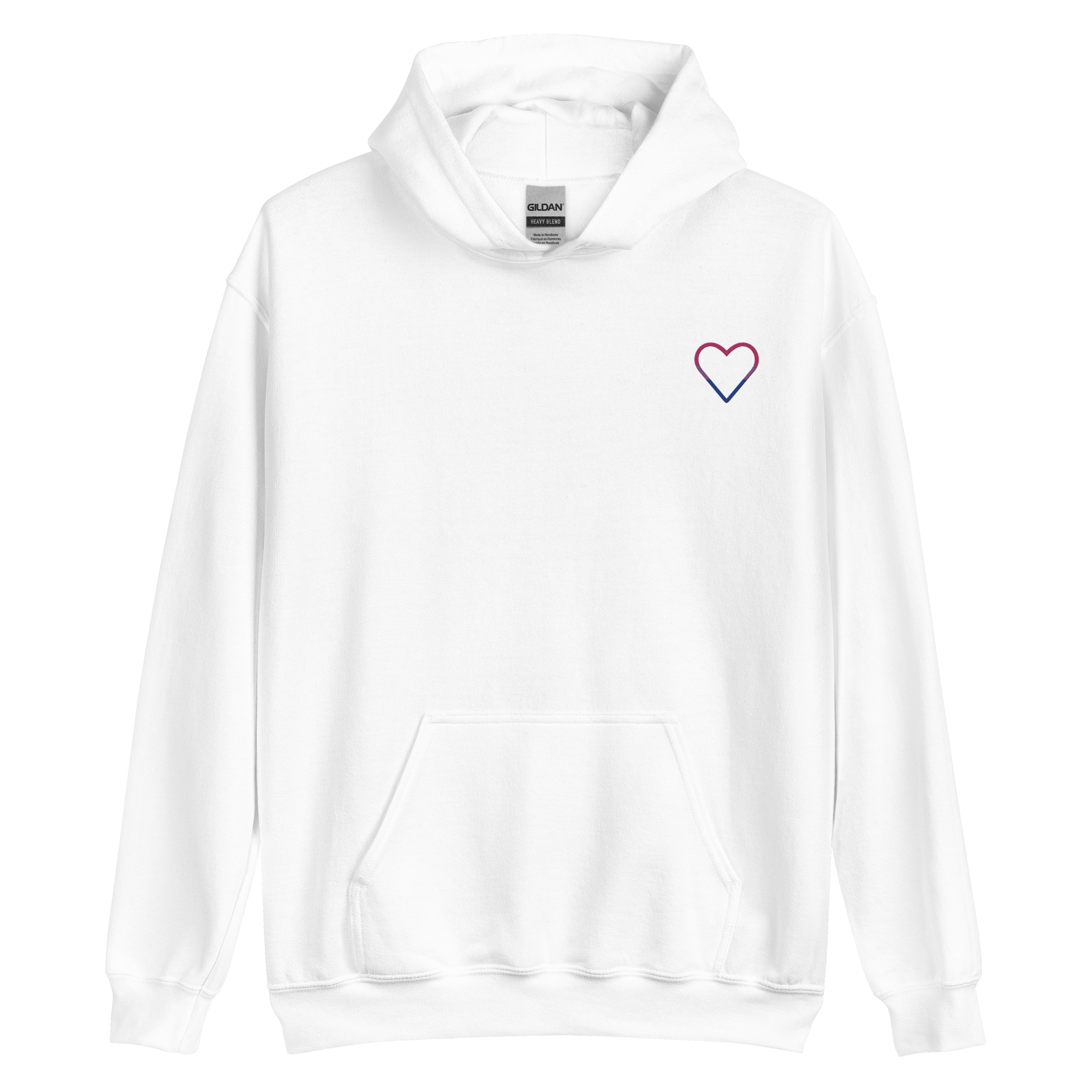 Bisexual Heart Hoodie: Embroidered Pride Sweatshirt