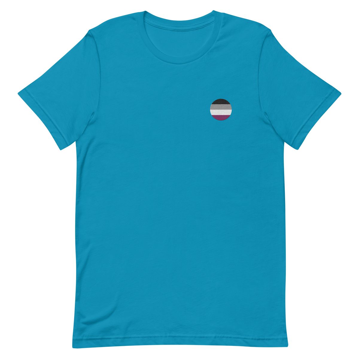 Asexual Flag Embroidered Circle Tee: Celebratory LGBTQ+ Pride Design