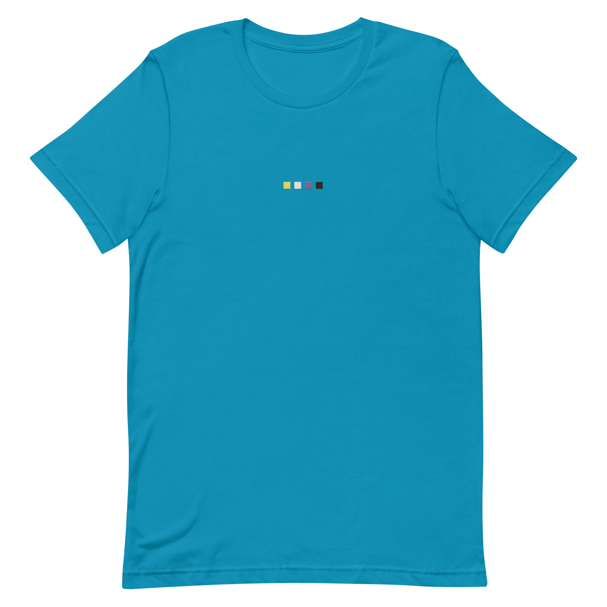 Embroidered Nonbinary T-Shirt: Pride Flag Horizontal Square Design