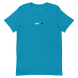 Embroidered Nonbinary T-Shirt: Pride Flag Horizontal Heart Design