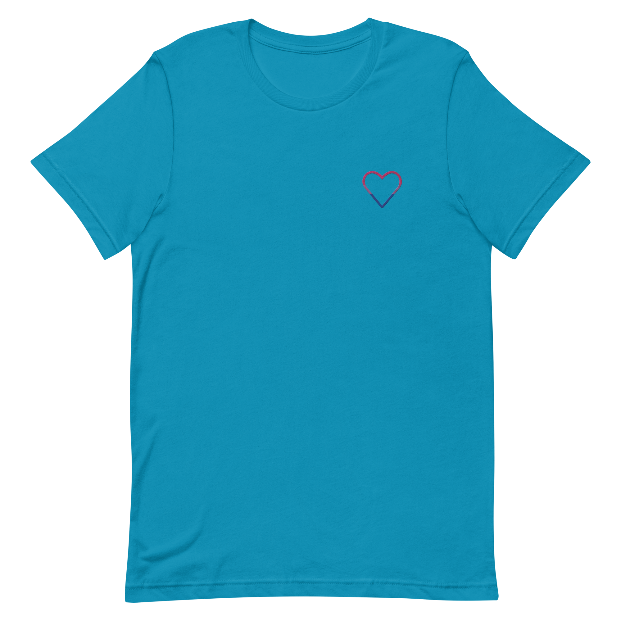 Bisexual Heart T-Shirt: Embroidered Pride Tee