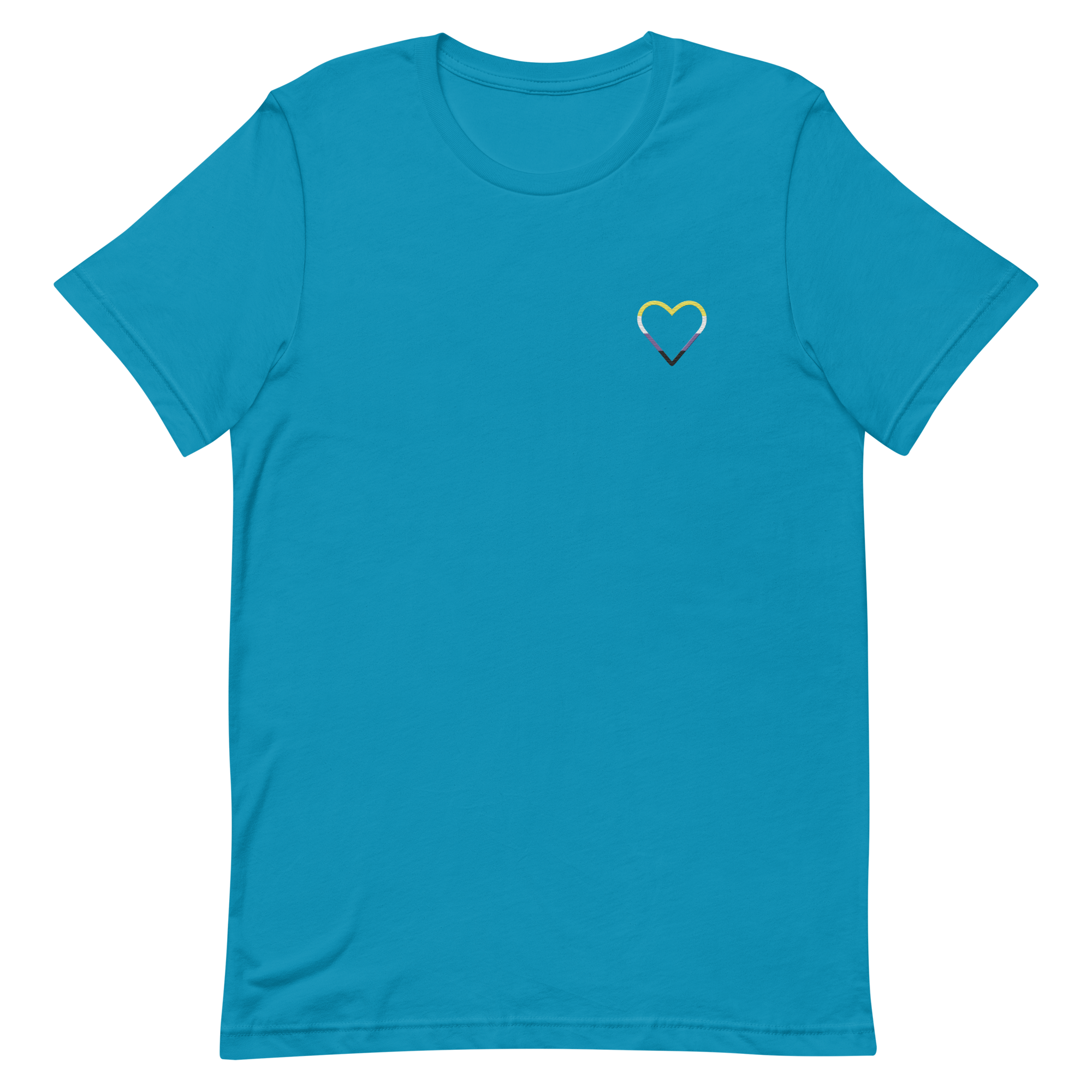Nonbinary Heart T-Shirt: Embroidered Pride Tee