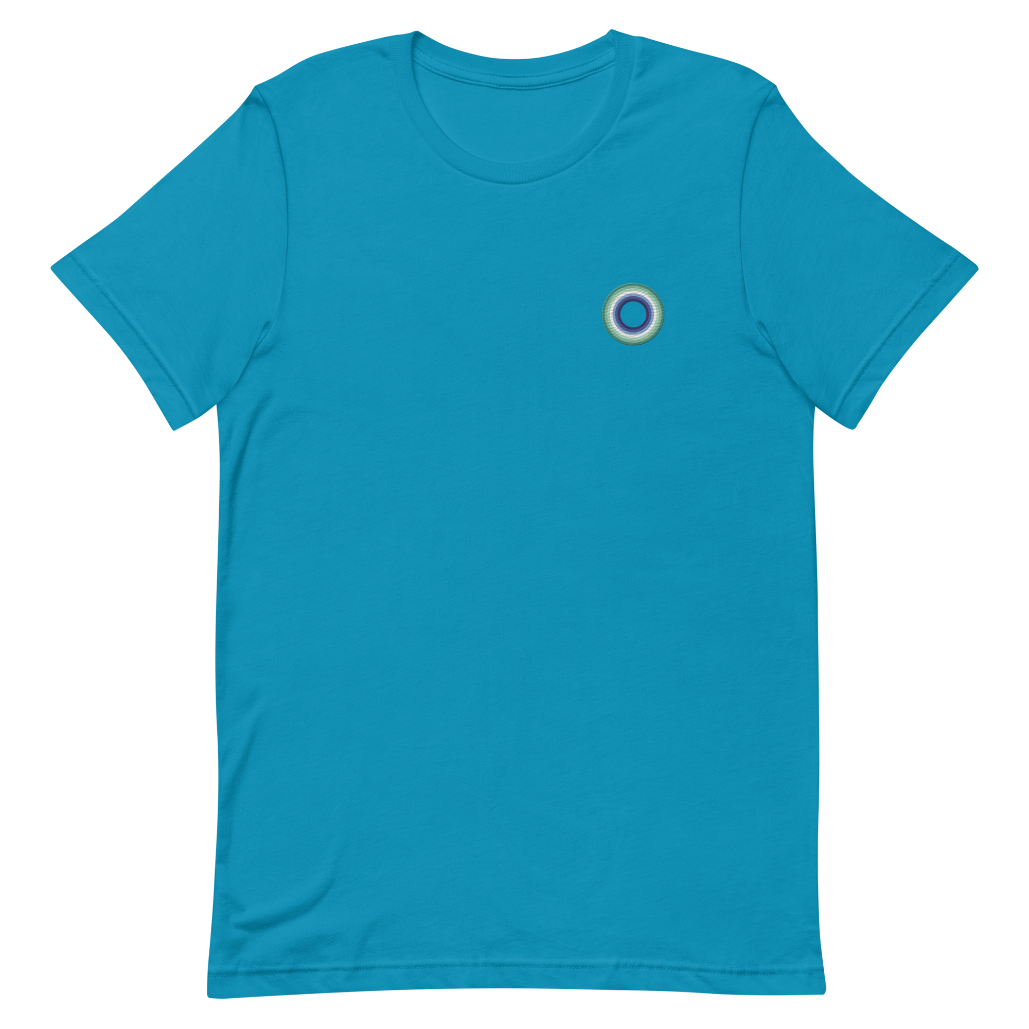 Embroidered Tee: Gay Pride Ring Emblem Design