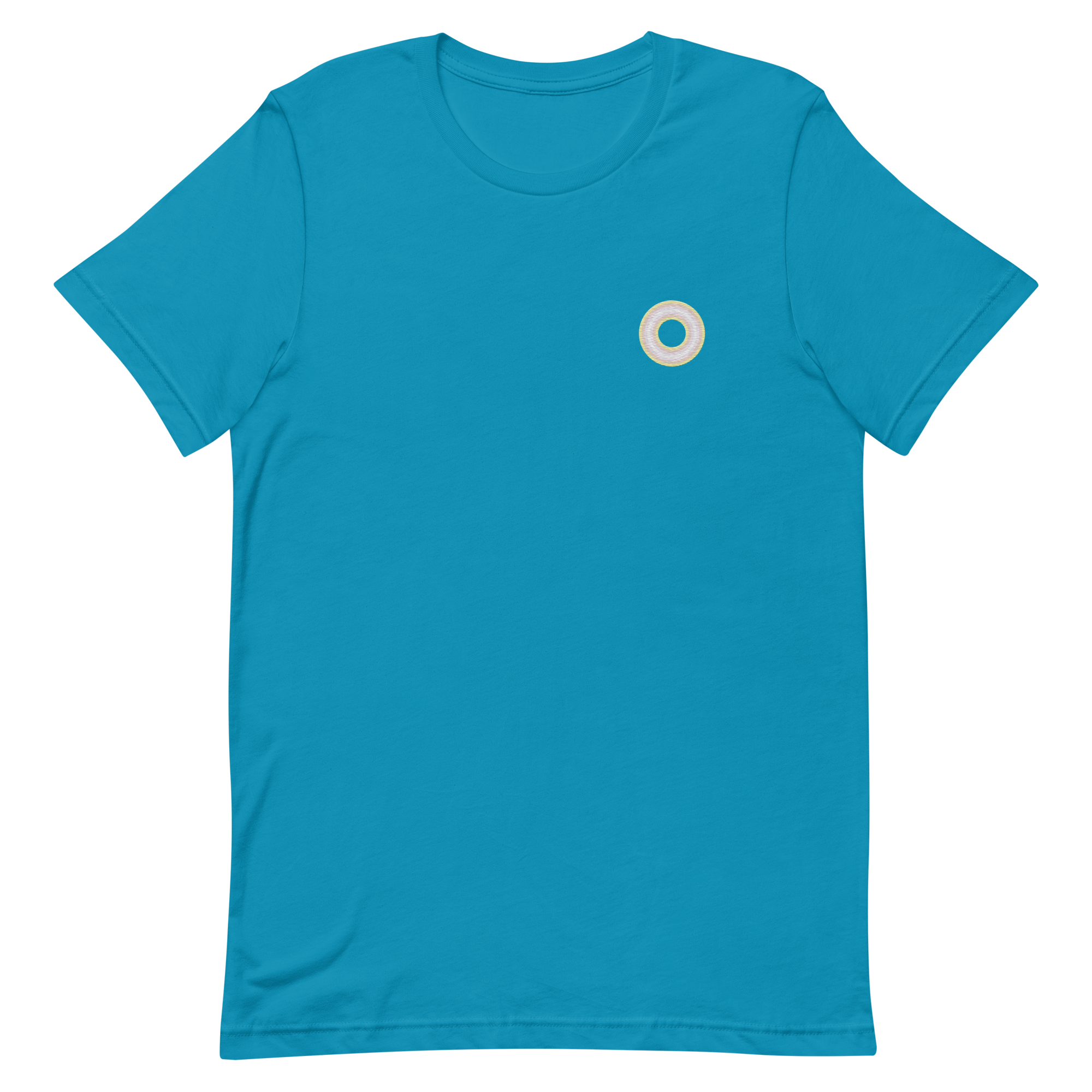 Embroidered Tee: Pangender Pride Ring Emblem Design