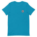 Embroidered Tee: Lesbian Pride Ring Emblem Design