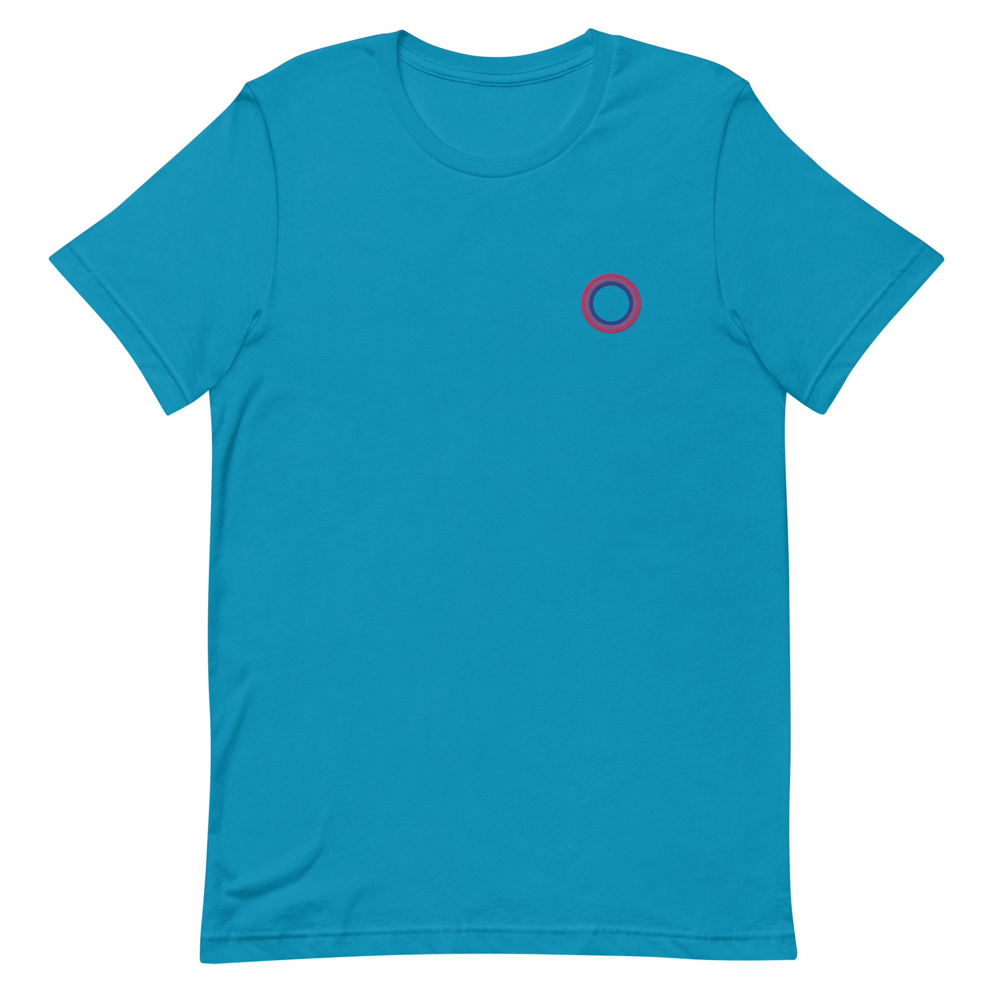 Embroidered Tee: Bisexual Pride Ring Emblem Design