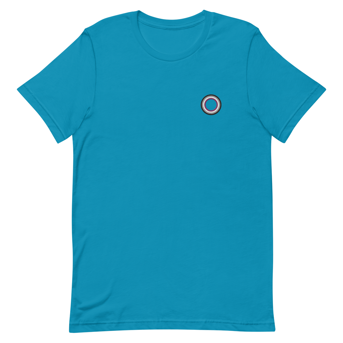 Embroidered Tee: Asexual Pride Ring Emblem Design