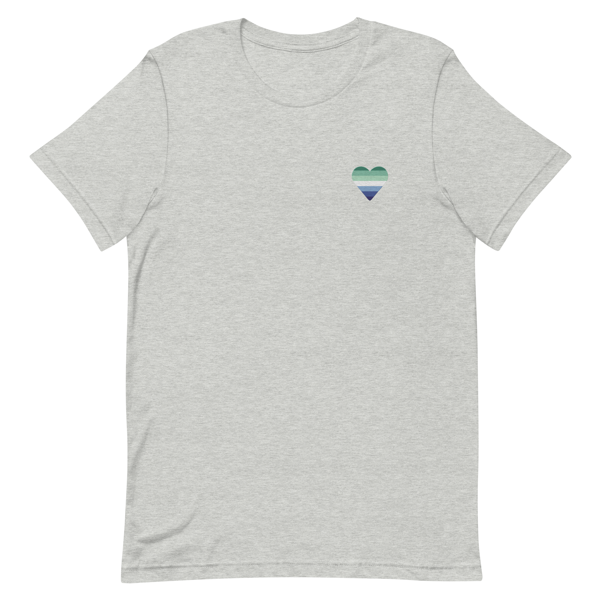Gay Pride Flag Embroidered Heart T-Shirt: Celebratory LGBTQ+ Pride Design