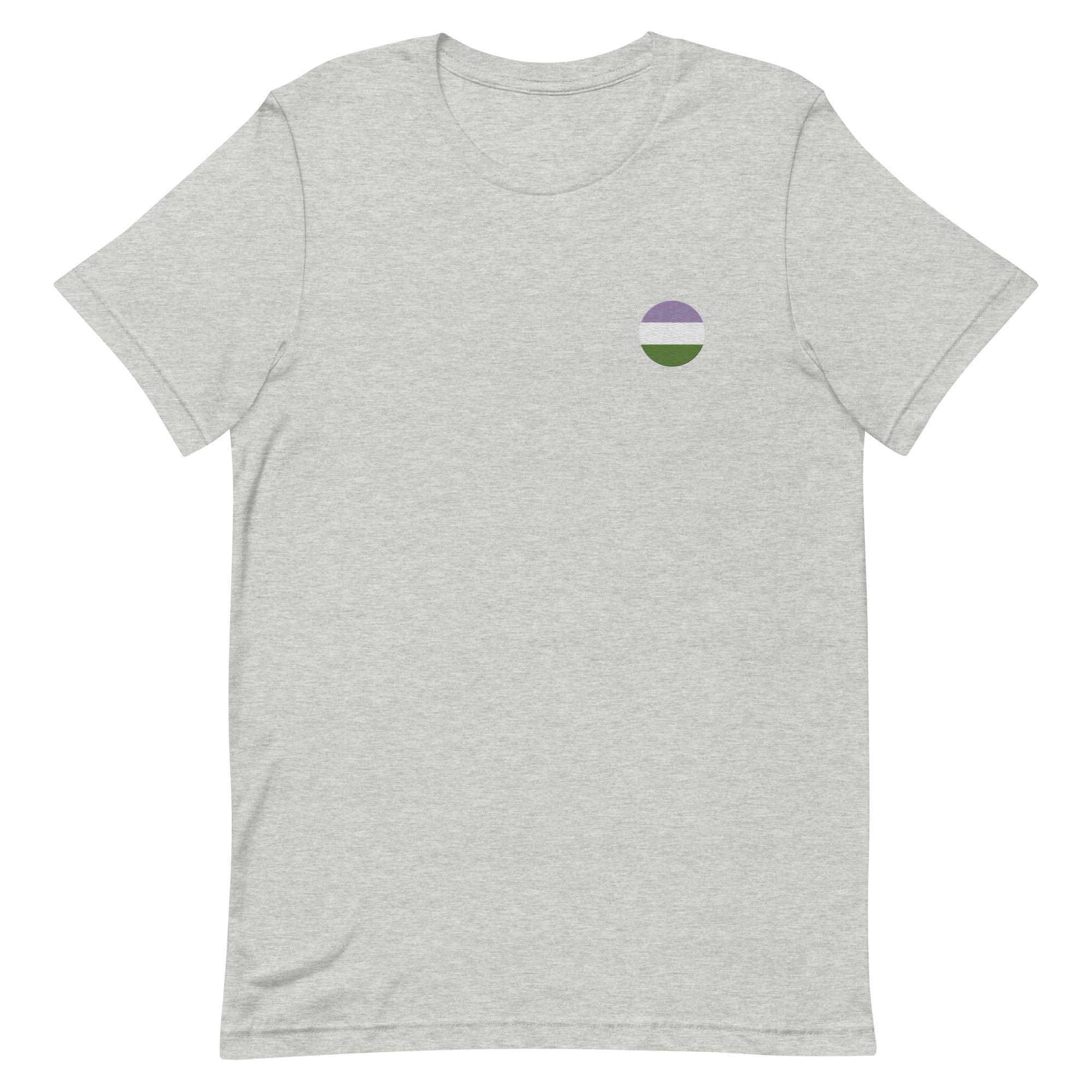 Genderqueer Flag Embroidered Circle Tee: Celebratory LGBTQ+ Pride Design