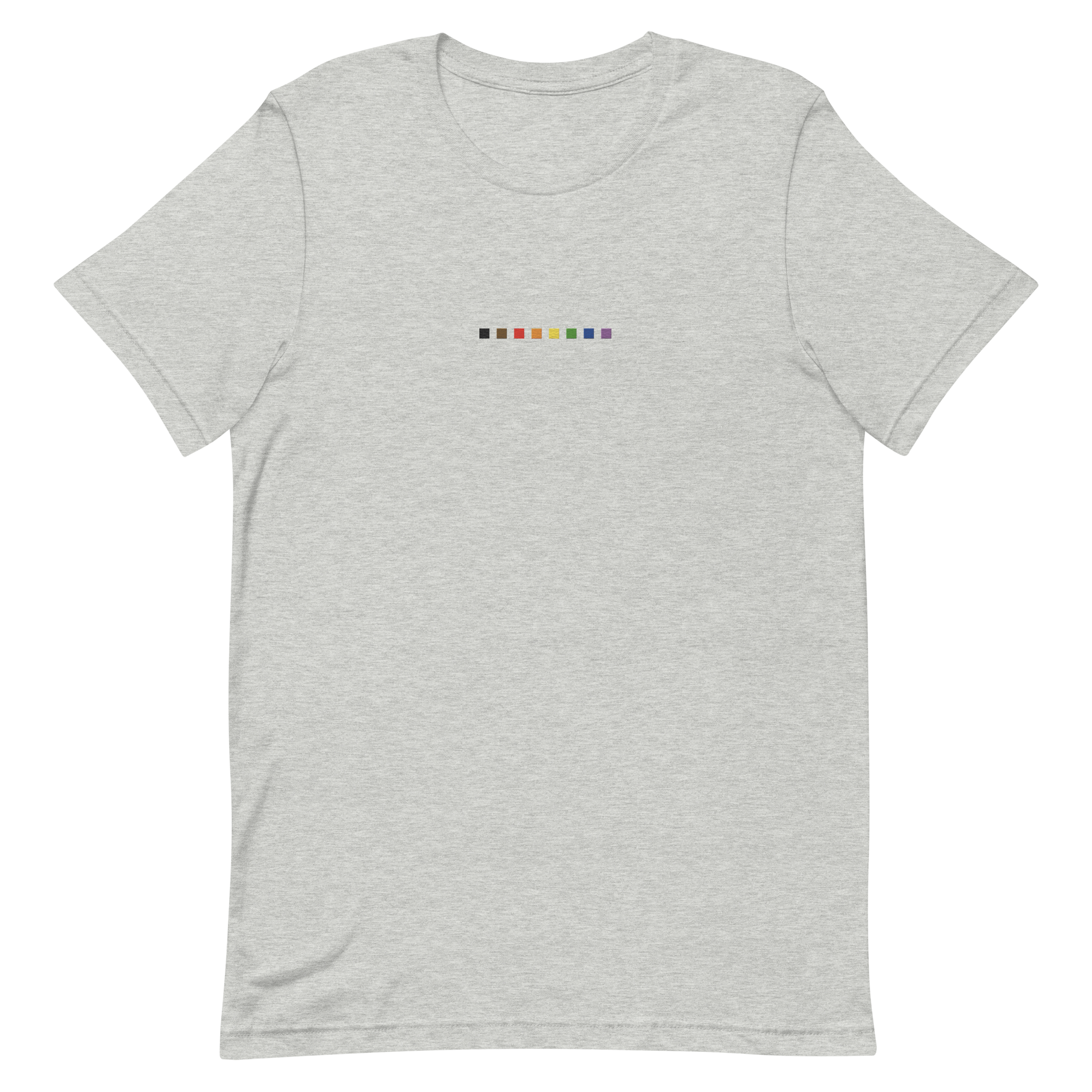 Embroidered Philly Pride T-Shirt: Pride Flag Horizontal Square Design