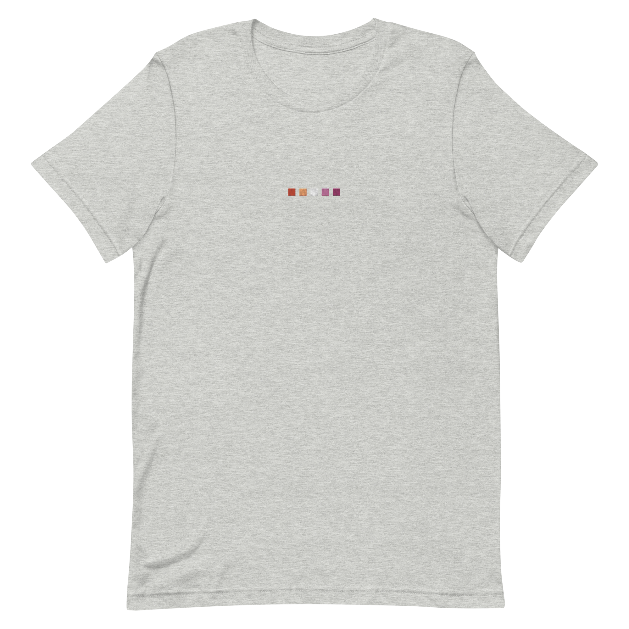 Embroidered Lesbian T-Shirt: Pride Flag Horizontal Square Design