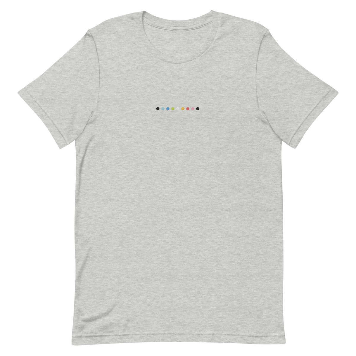Embroidered Queer T-Shirt: Pride Flag Horizontal Circle Design