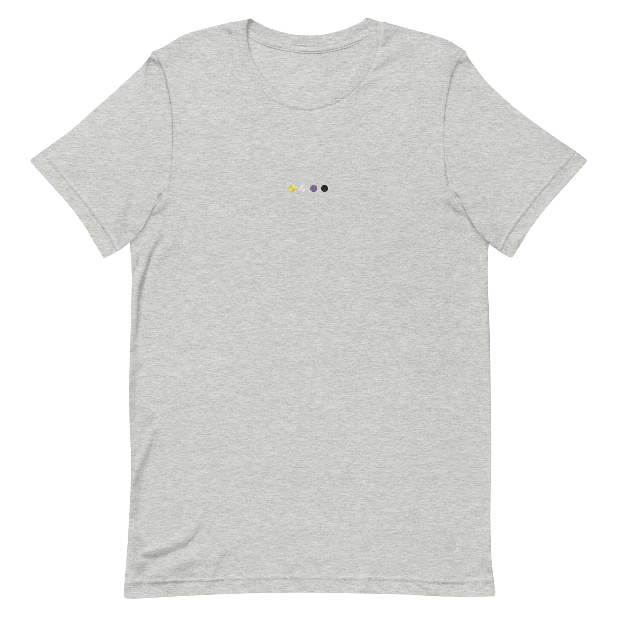Embroidered Nonbinary T-Shirt: Pride Flag Horizontal Circle Design