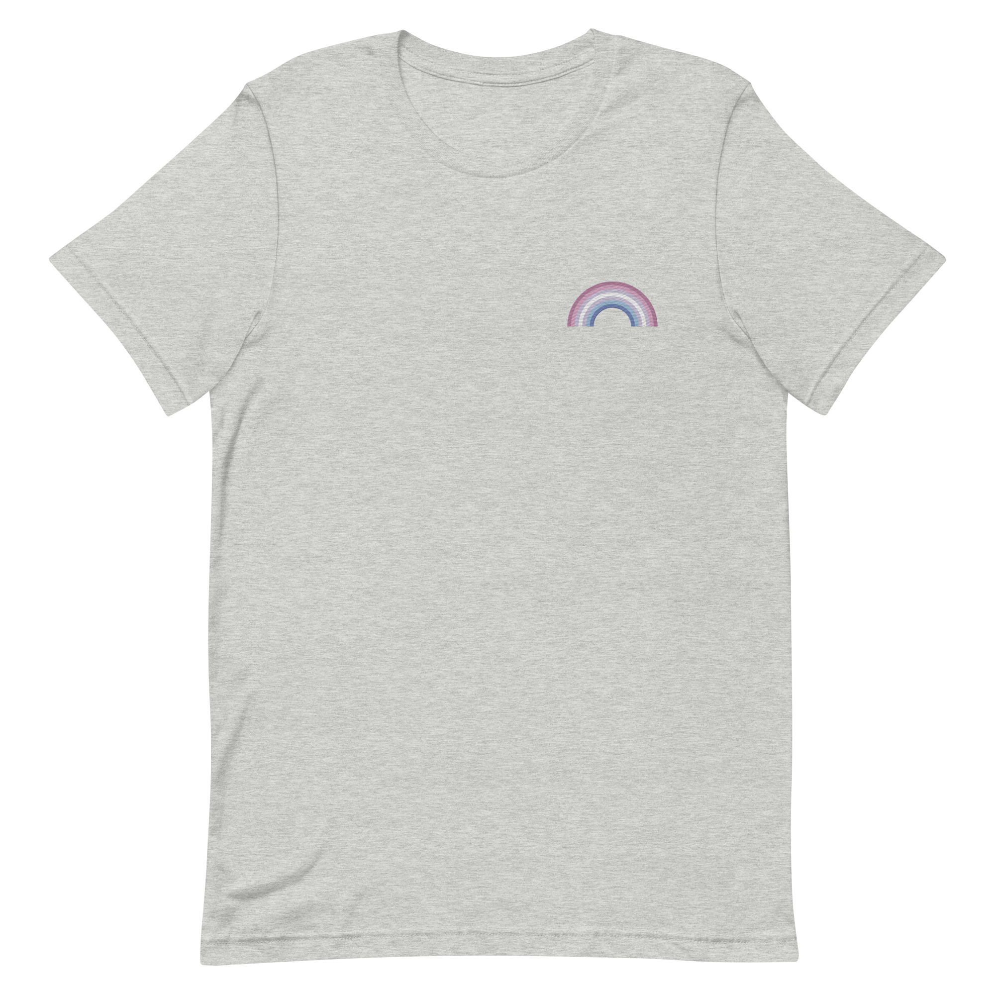 Embroidered Bigender Rainbow T-Shirt: Pride Flag LGBTQ+ Design