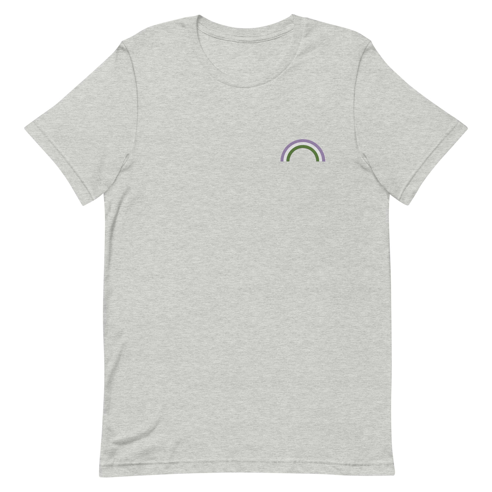 Embroidered Genderqueer Rainbow T-Shirt: Pride Flag LGBTQ+ Design