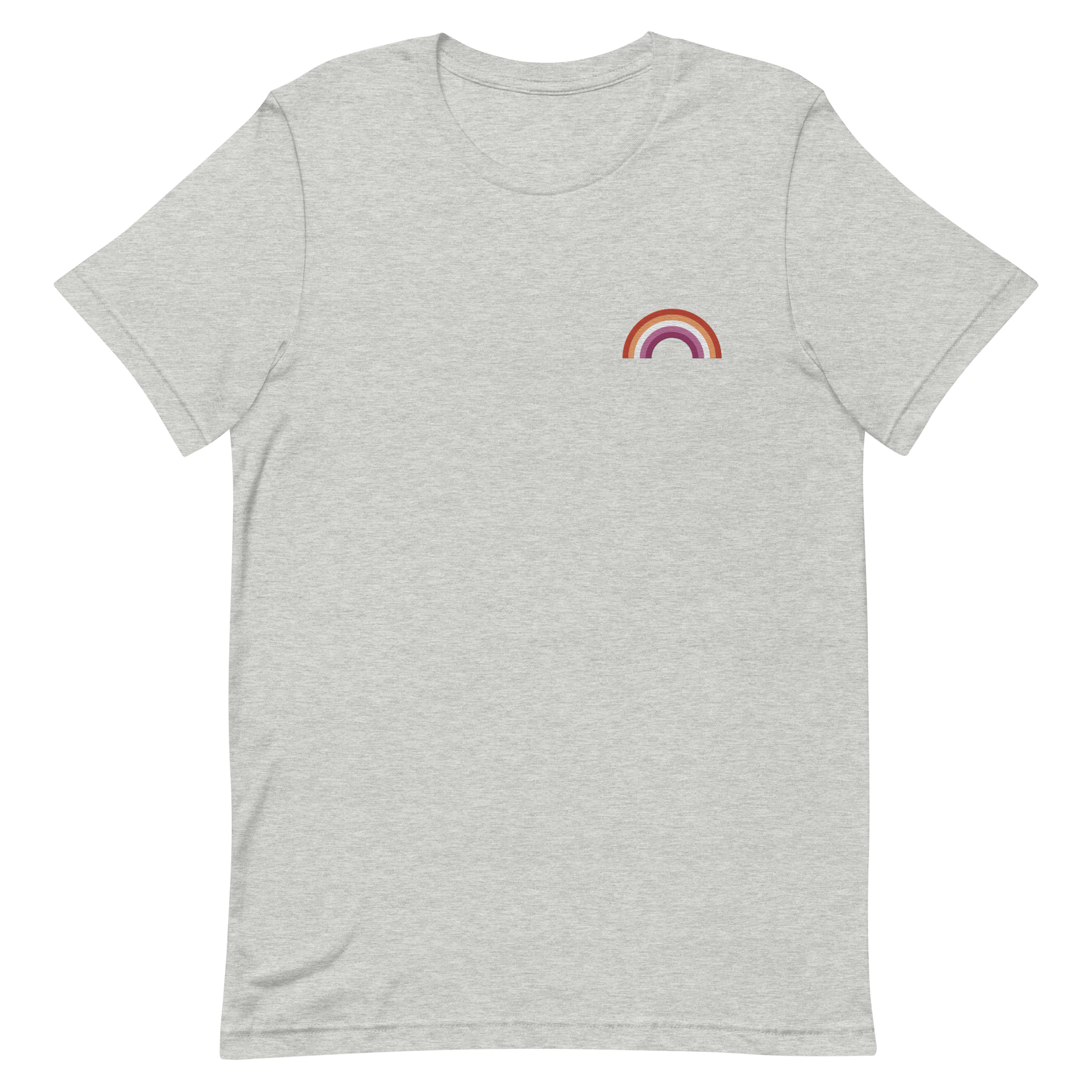 Embroidered Lesbian Rainbow T-Shirt: Pride Flag LGBTQ+ Design