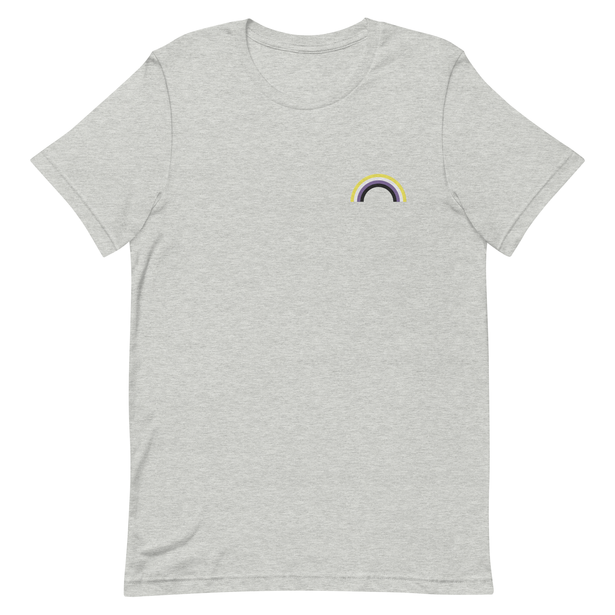 Embroidered Nonbinary Rainbow T-Shirt: Pride Flag LGBTQ+ Design